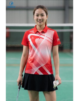 Áo thể thao nữ AC-3872-07-01 Đỏ phối trắng