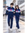Bộ nỉ thể thao nữ ADB-174-12-01 Navy phối trắng