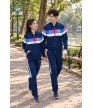 Bộ nỉ thể thao nữ ADB-174-12-01 Navy phối trắng