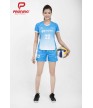 Bộ bóng chuyền cổ tim nữ ACB-5151-02-01 Xanh copan phối trắng