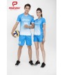 Bộ bóng chuyền cổ tim nữ ACB-5151-02-01 Xanh copan phối trắng