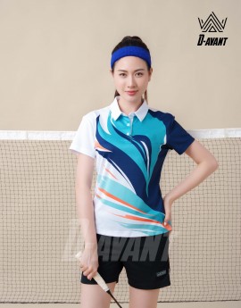 Áo thể thao nữ AC-3823 Trắng phối navy