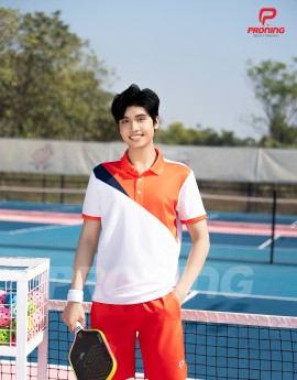 Áo thể thao nam MC-9127 Trắng phối cam