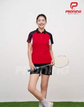 Áo thể thao nữ AC-3825 đỏ phối đen