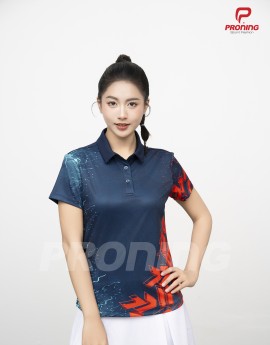 Áo thể thao nữ AC-3829 Navy phối cam