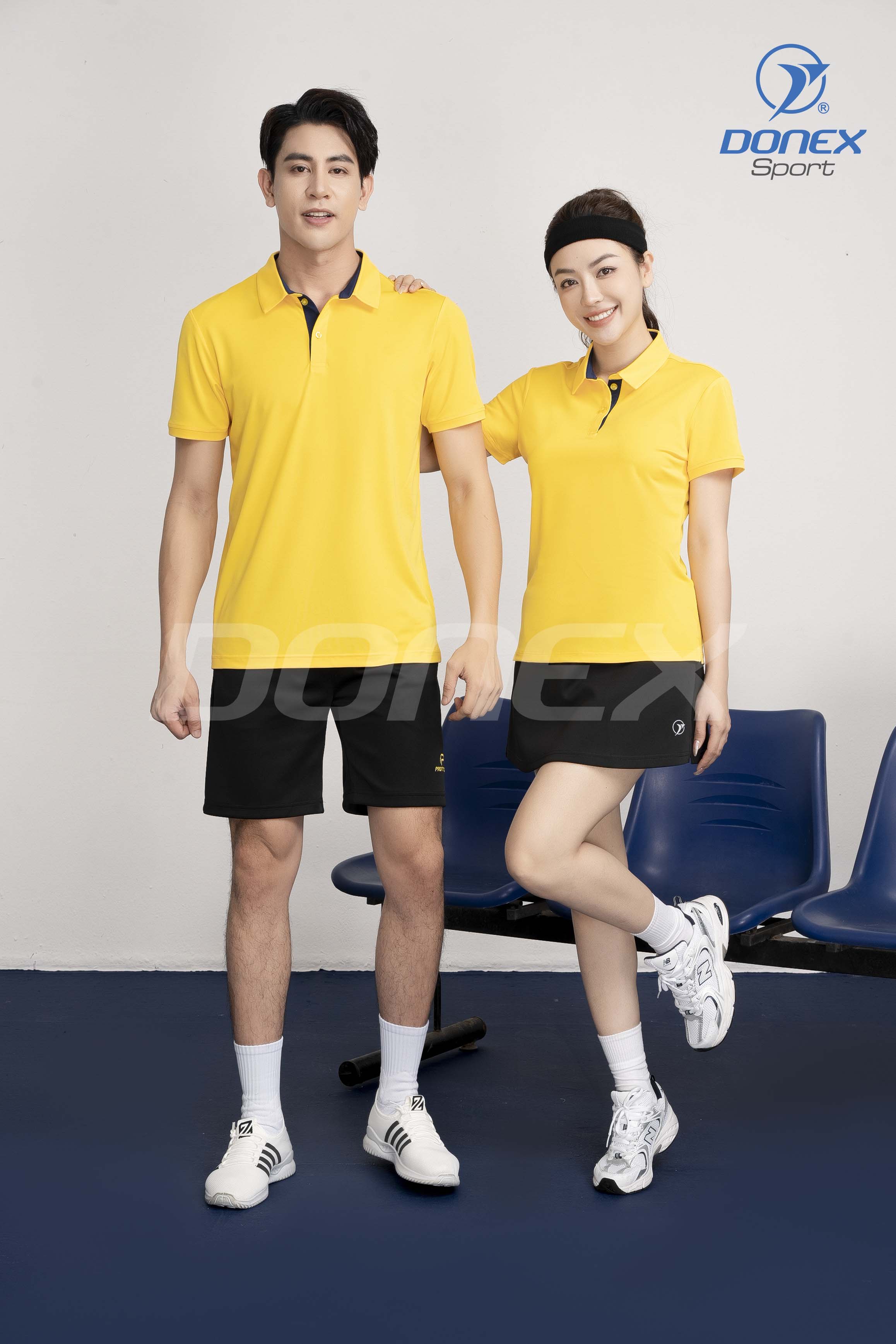 Áo thể thao nữ AC-3809 Vàng phối navy