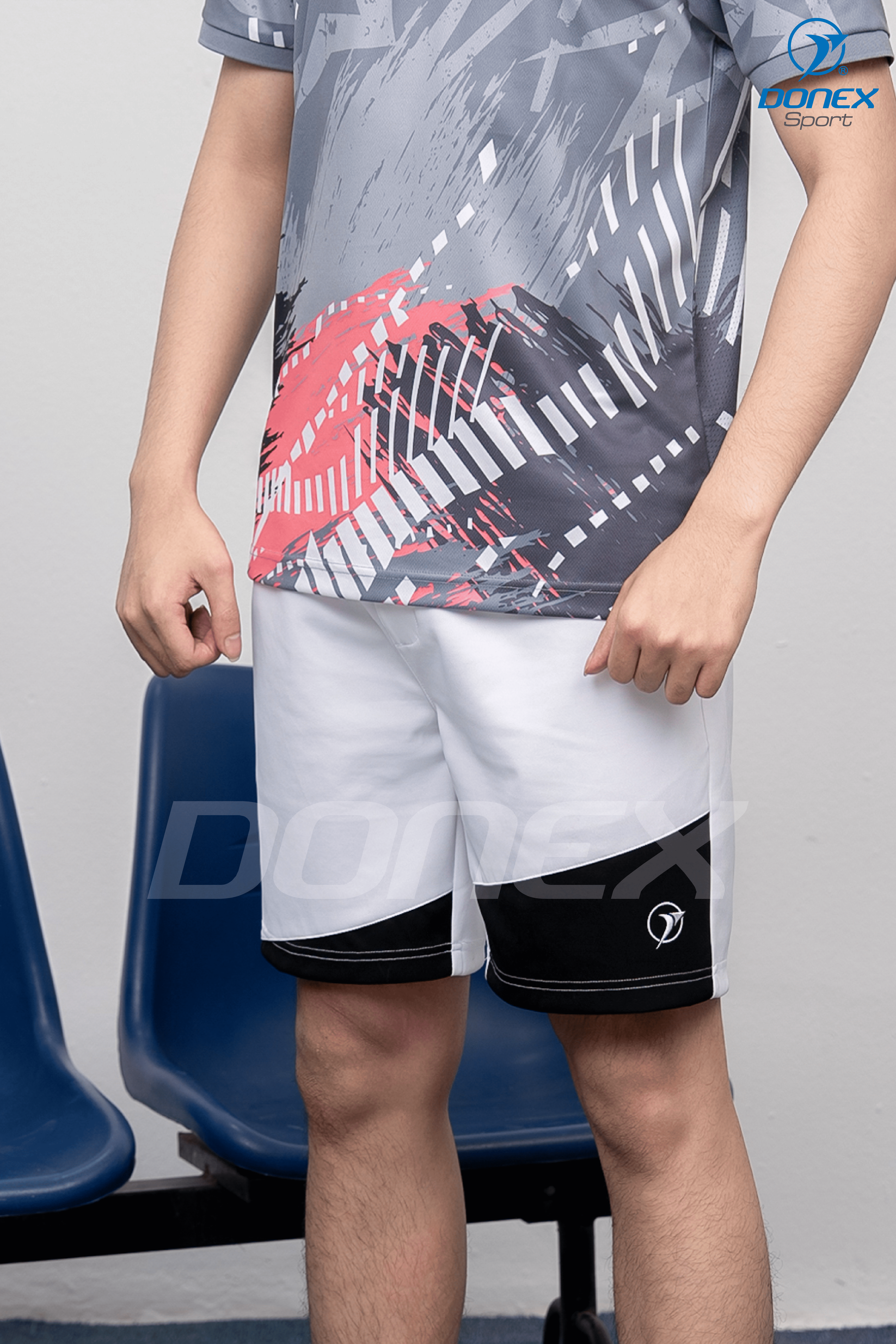 Quần thể thao nam MSC-2044-01-08 Trắng phối đen