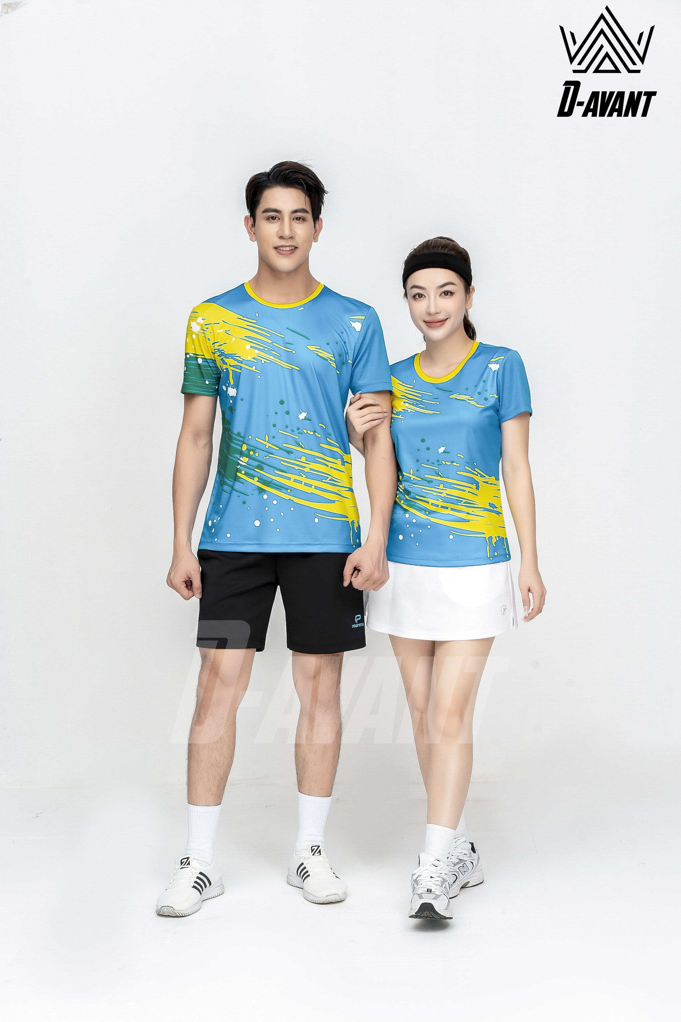 Áo thể thao nữ AC-3813 Xanh copan phối vàng