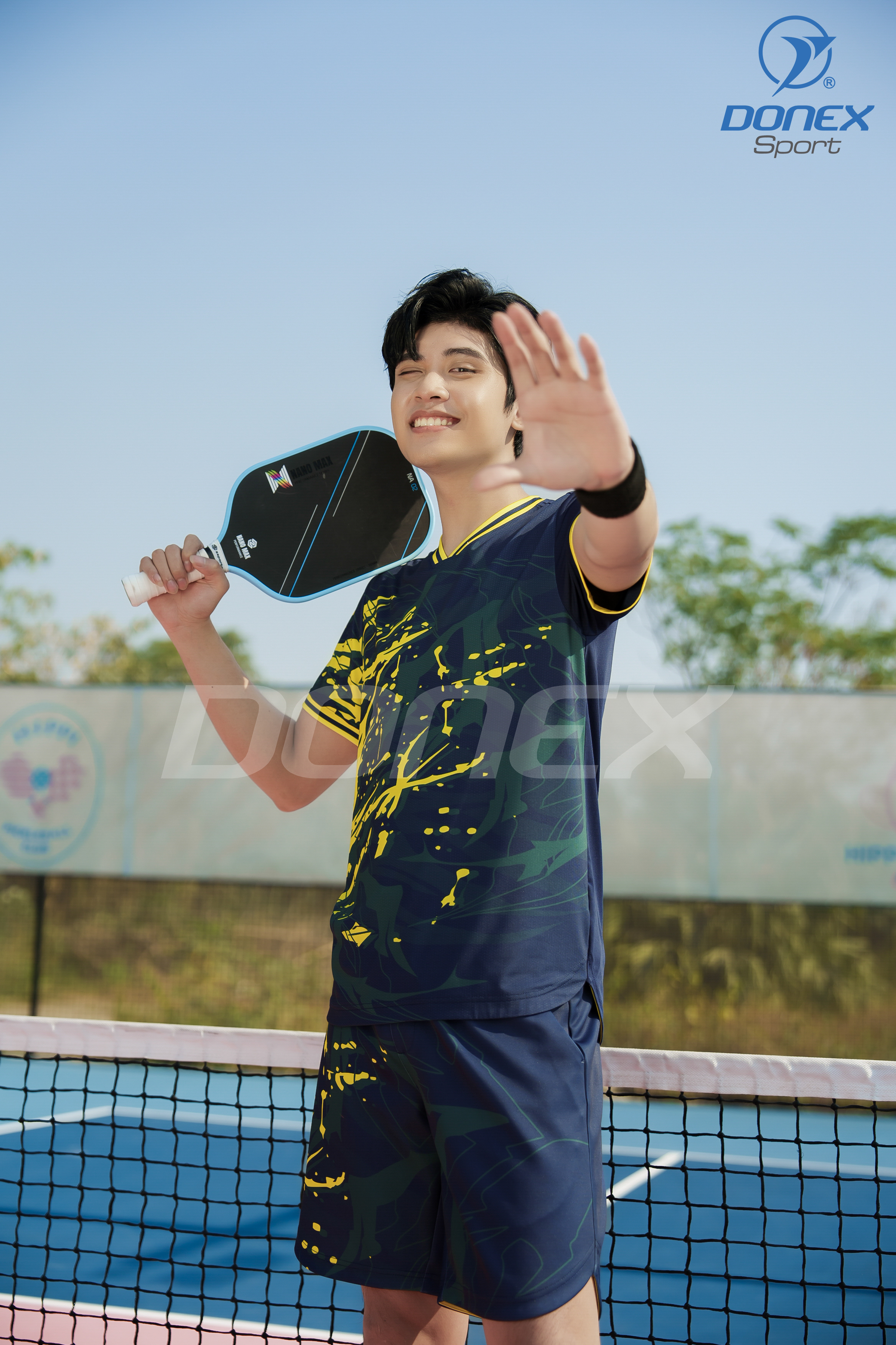 Set Pickleball Nam MCB-6142 Navy phối vàng