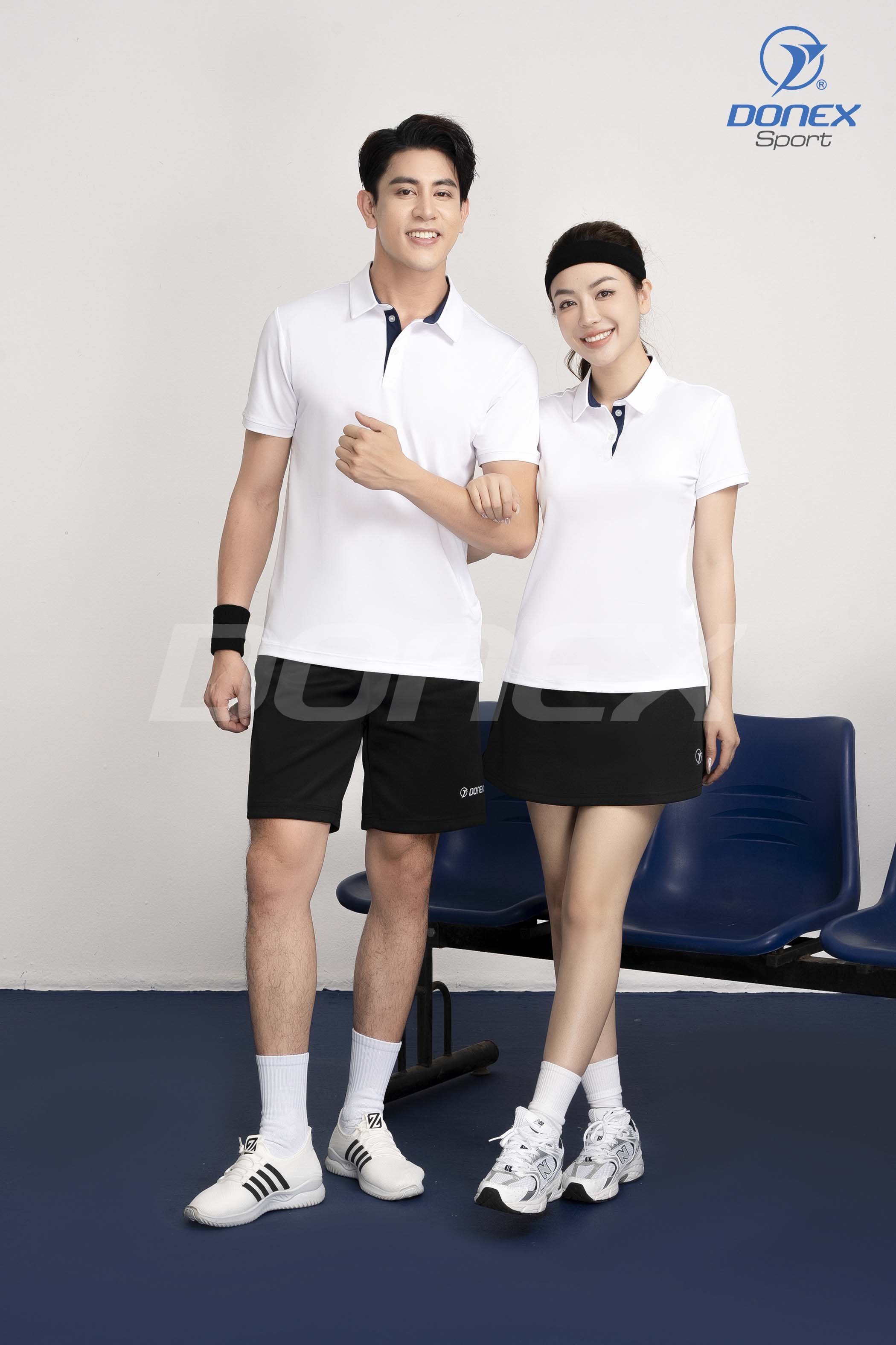 Áo thể thao nữ AC-3809 Trắng phối navy