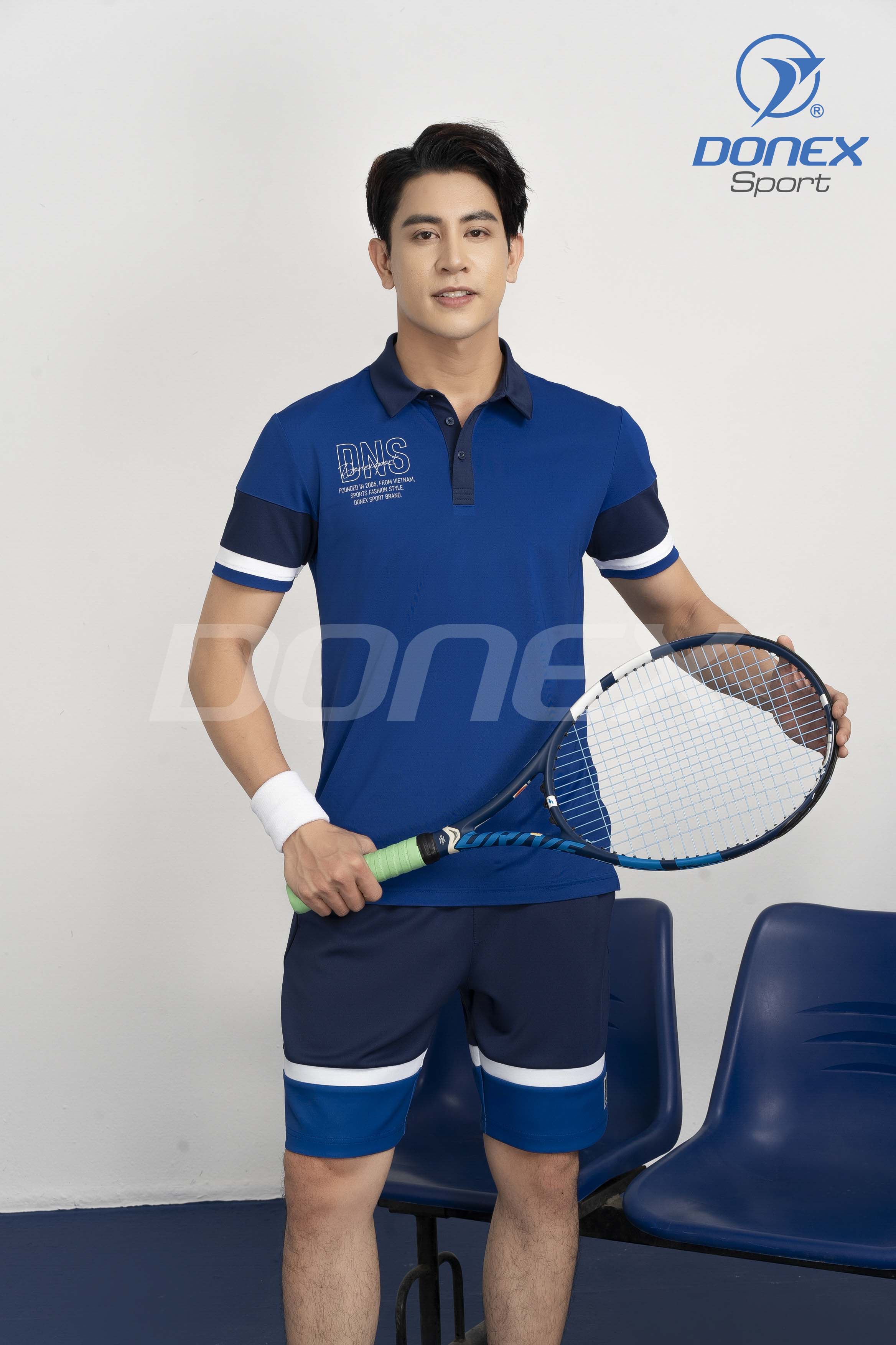 Bộ thể thao nam MCB-6158 Xanh bích phối navy