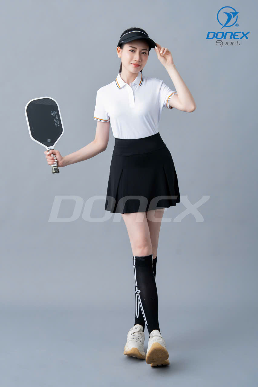 Áo thể thao nữ AC-3852 trắng phối xanh rêu