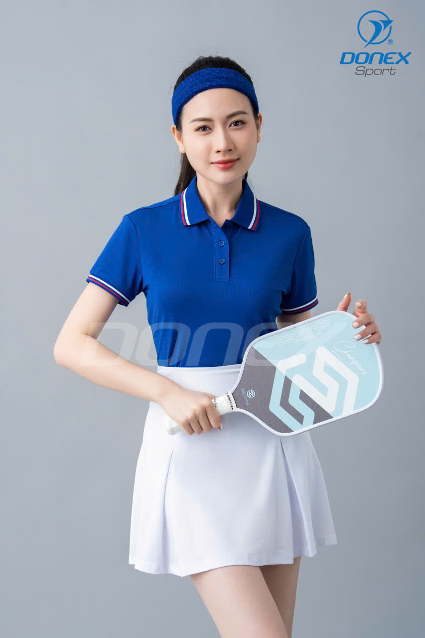 Áo thể thao nữ AC-3852 xanh bích phối trắng