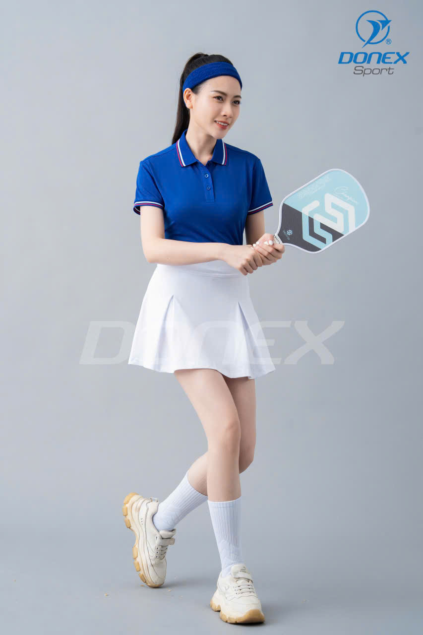 Áo thể thao nữ AC-3852 xanh bích phối trắng