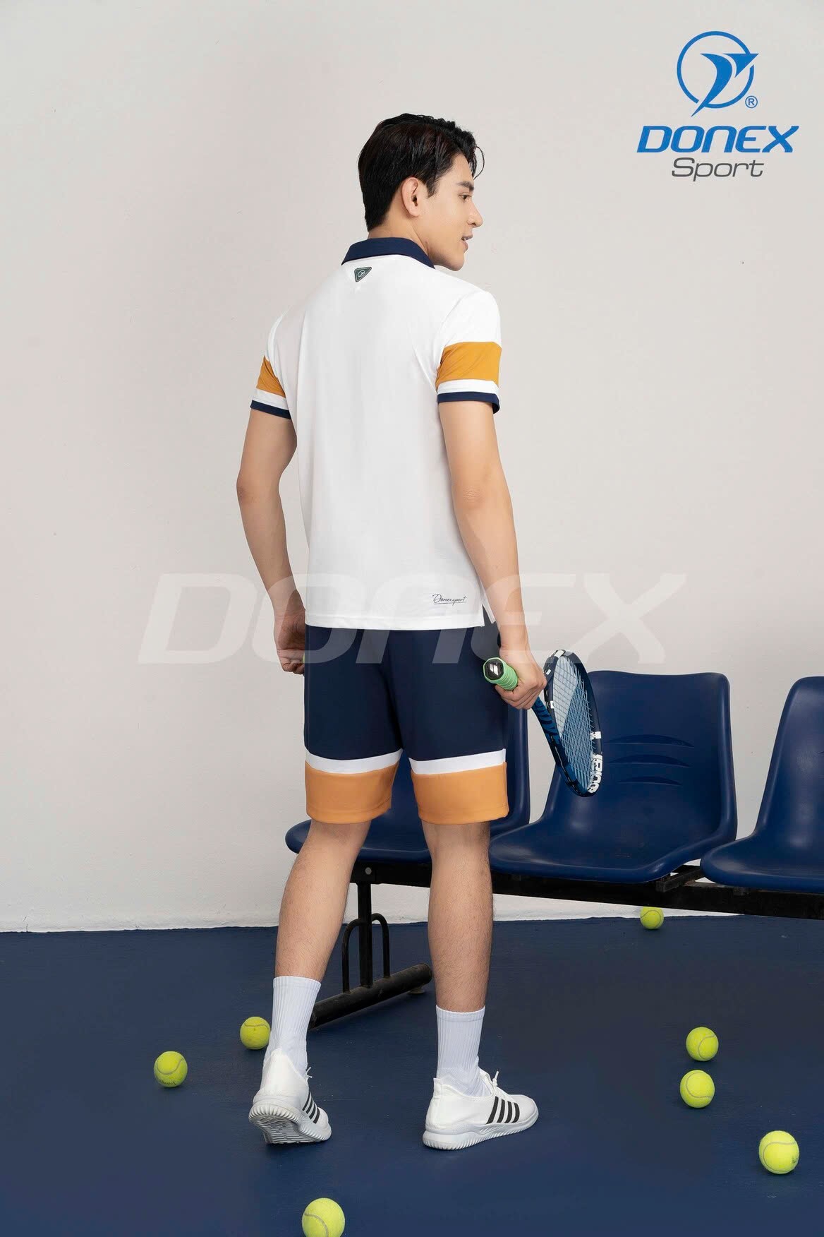 Áo thể thao nam MC-9126 Trắng phối Cam đất