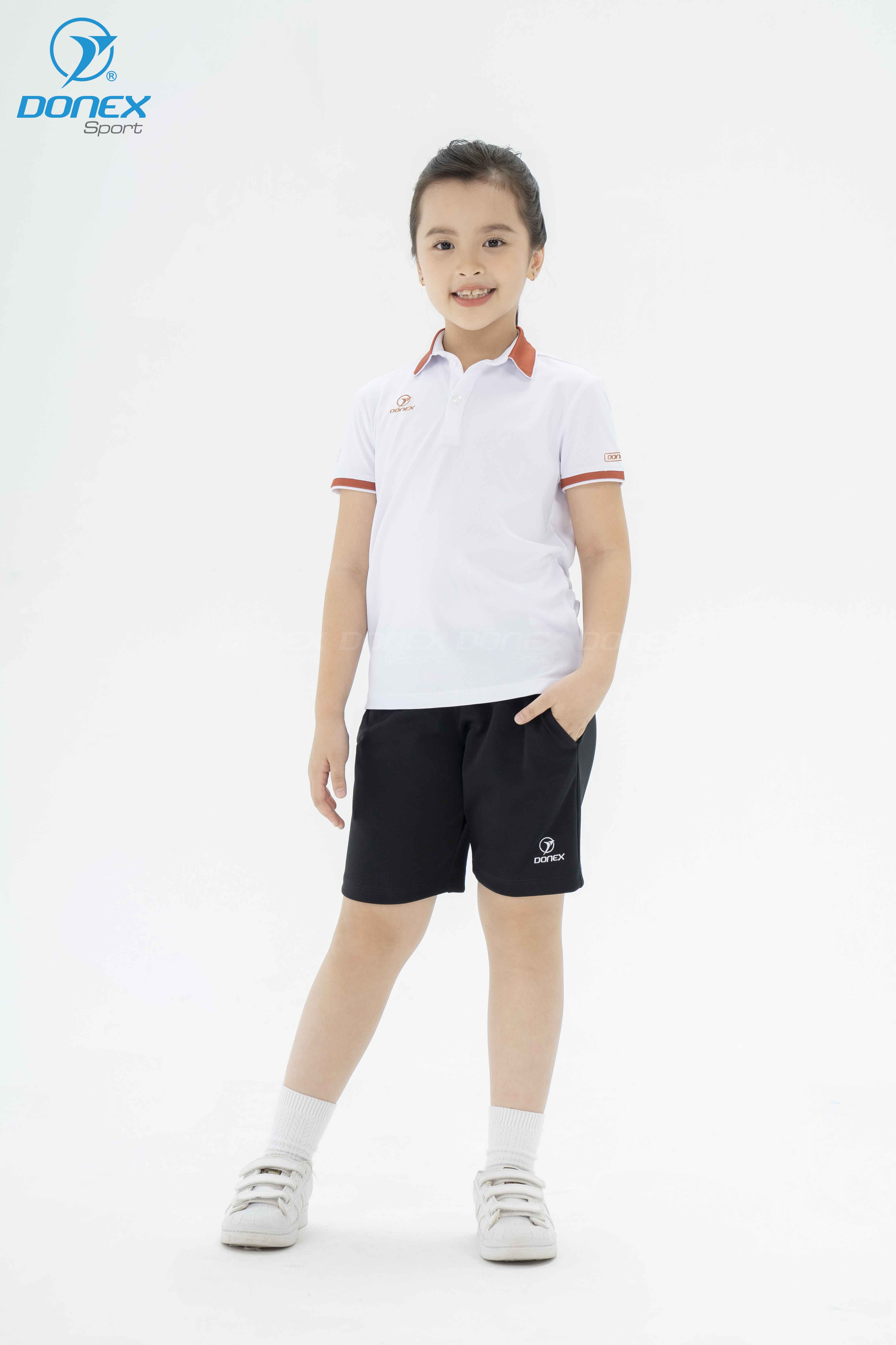 Áo Thể Thao Trẻ Em TC-1094 Trắng Phối Café