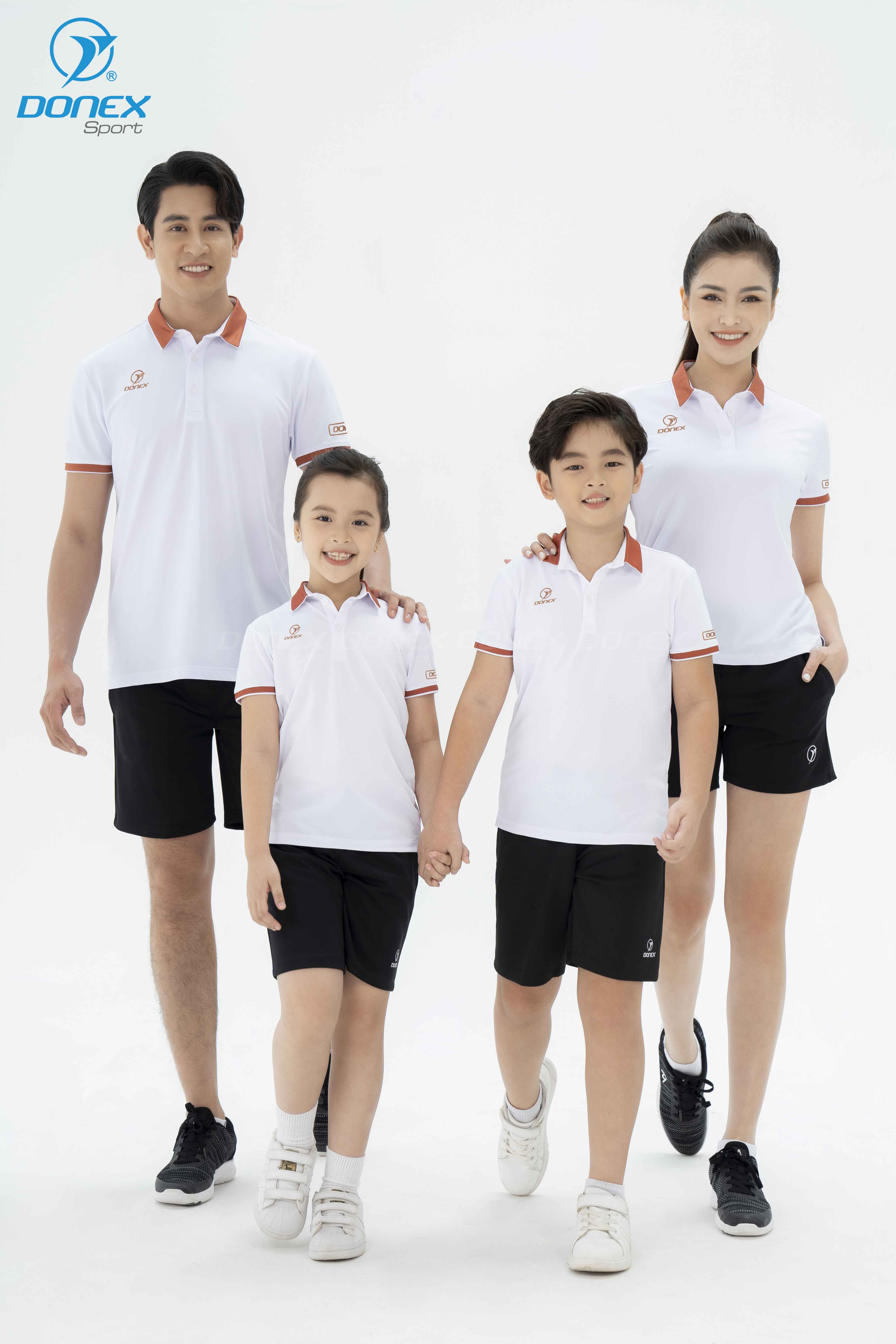 Áo Thể Thao Trẻ Em TC-1094 Trắng Phối Café