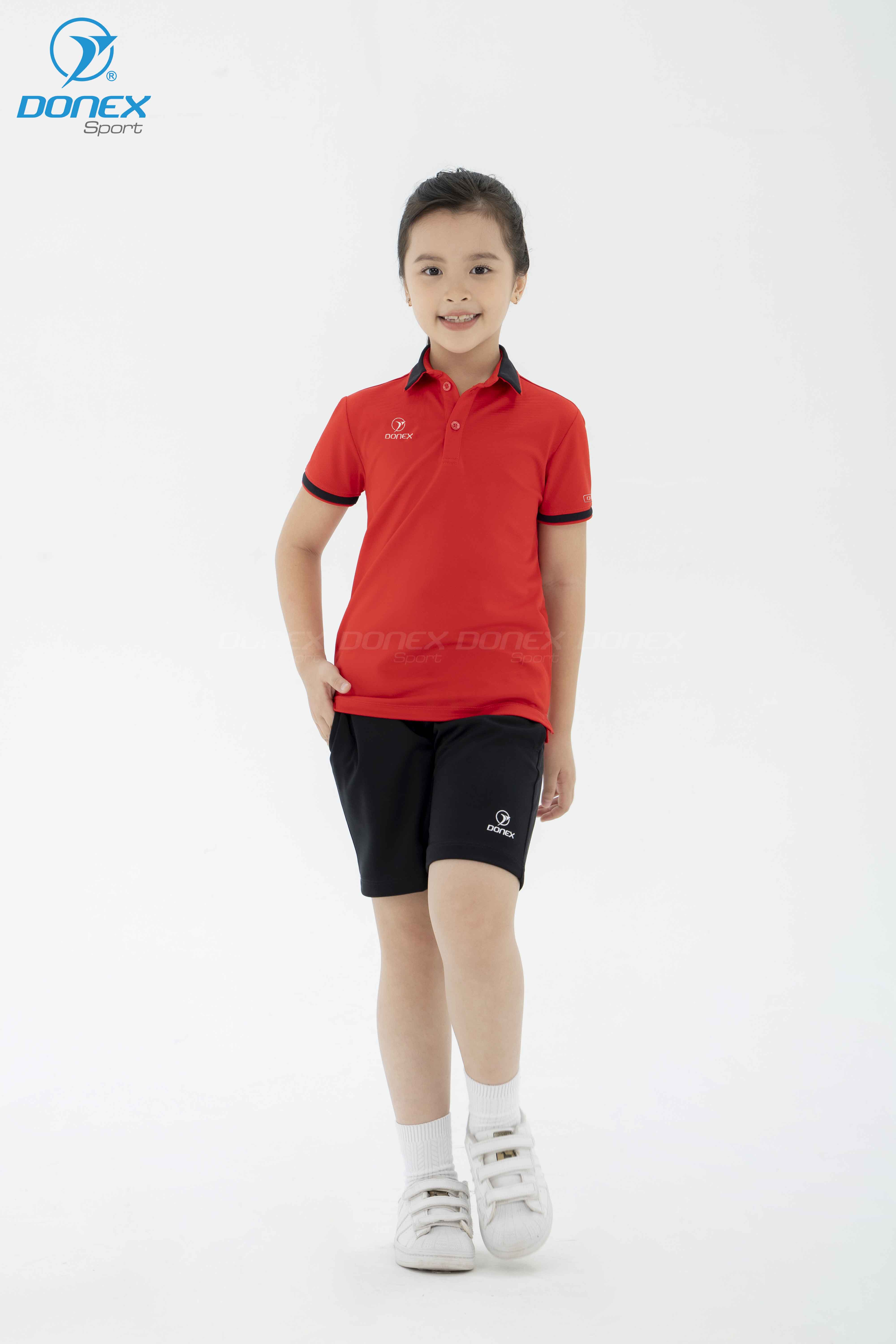 Áo Thể Thao Trẻ Em TC-1094 Đỏ Phối Đen