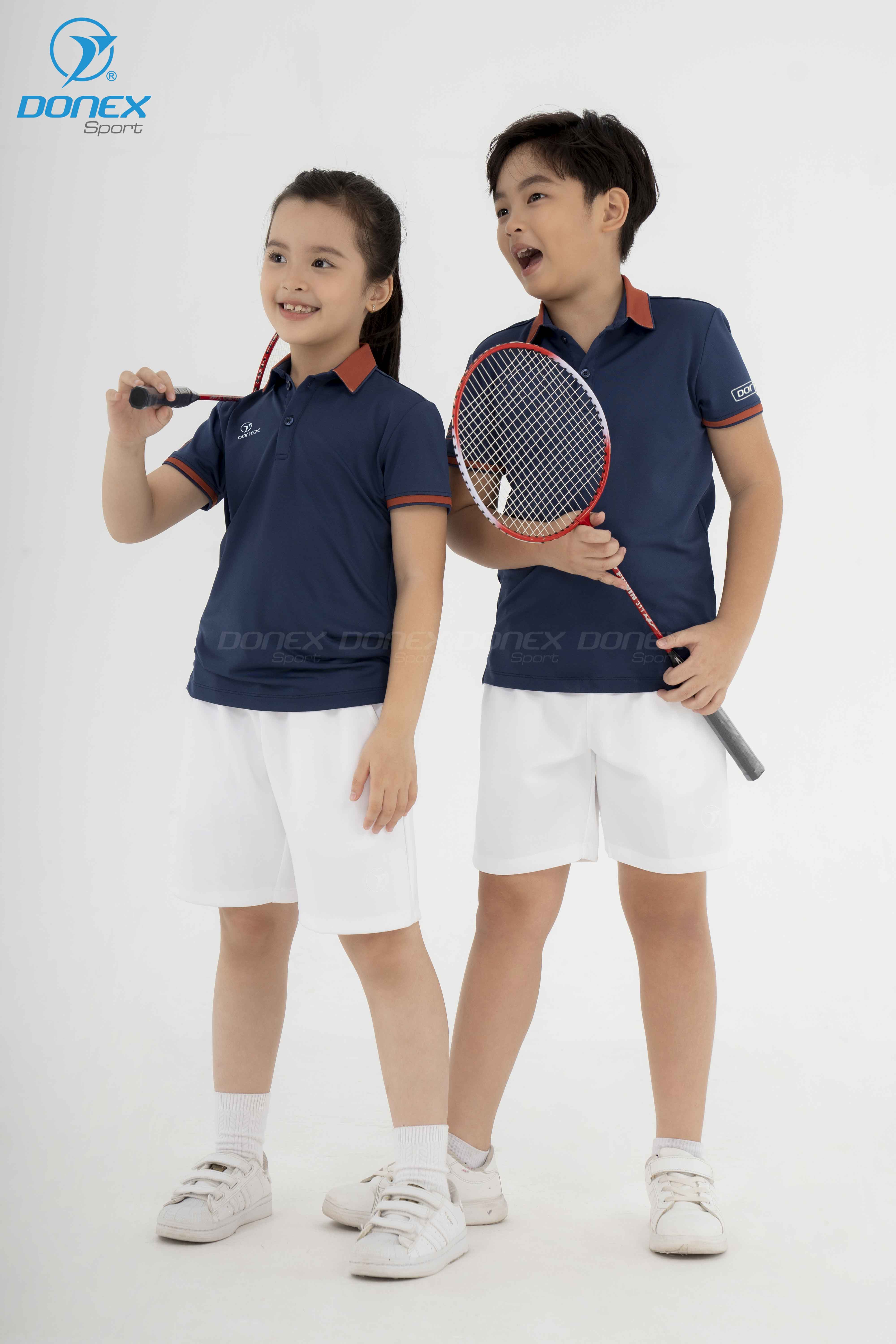 Áo Thể Thao Trẻ Em TC-1094 Navy Phối Café