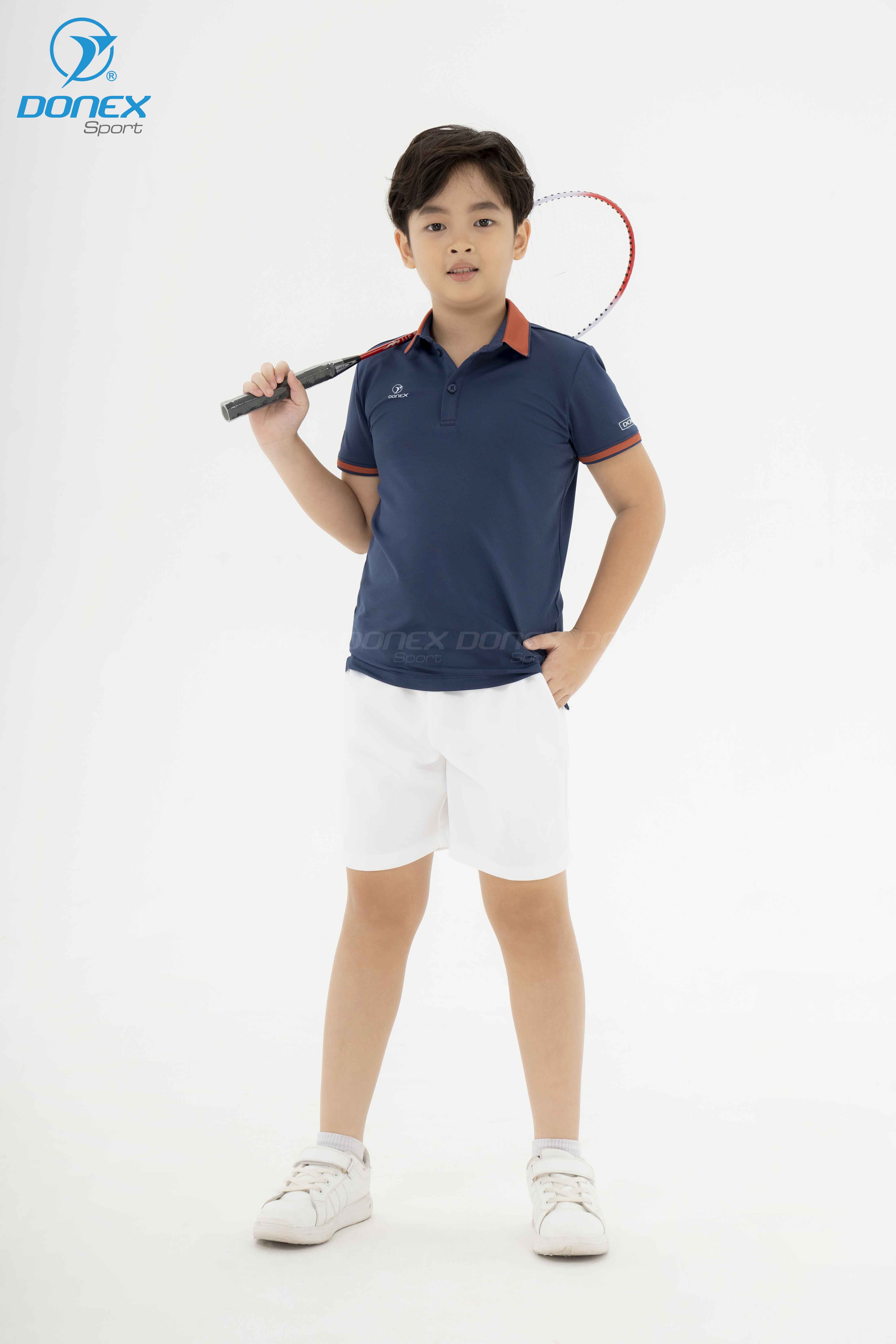 Áo Thể Thao Trẻ Em TC-1094 Navy Phối Café