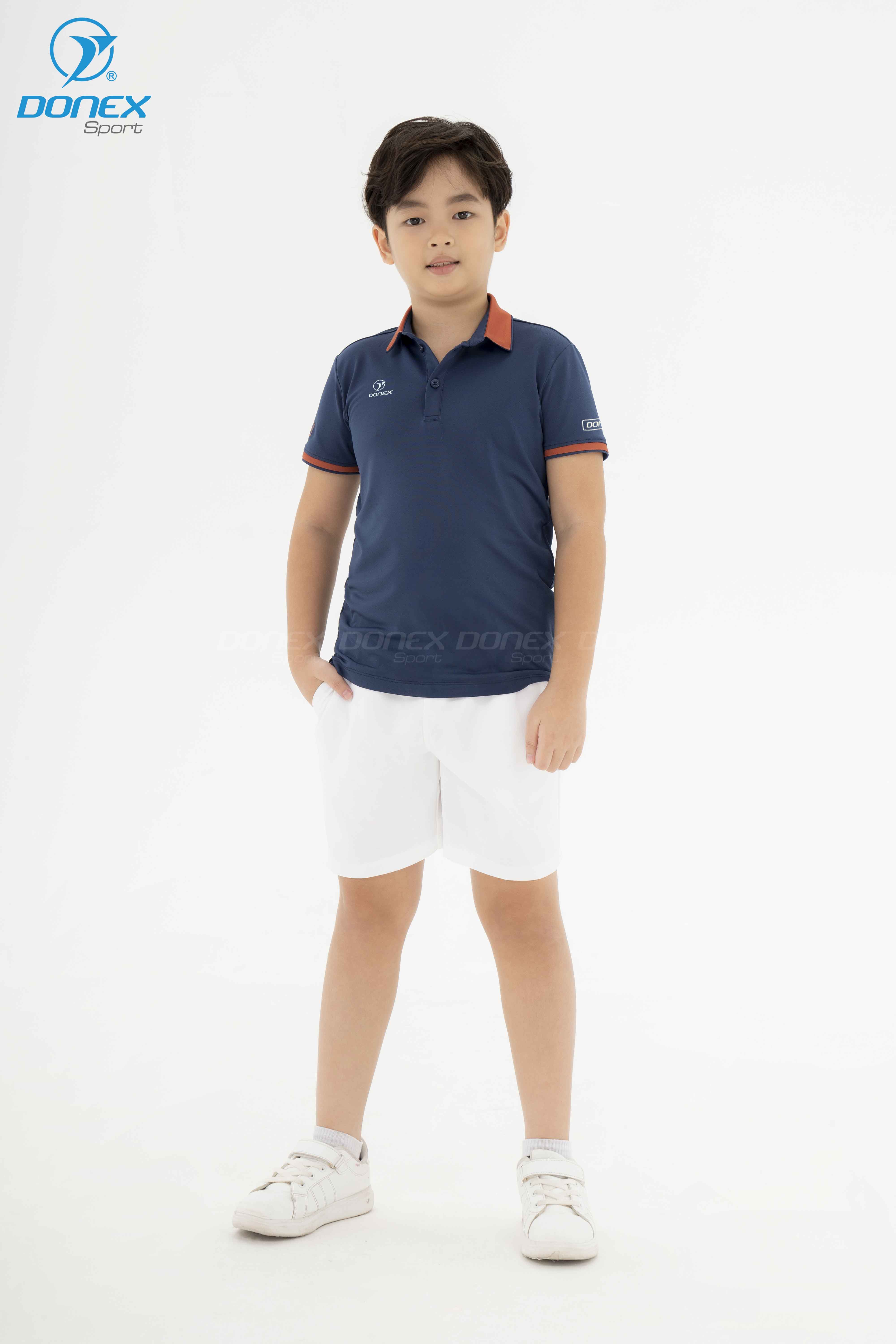 Áo Thể Thao Trẻ Em TC-1094 Navy Phối Café