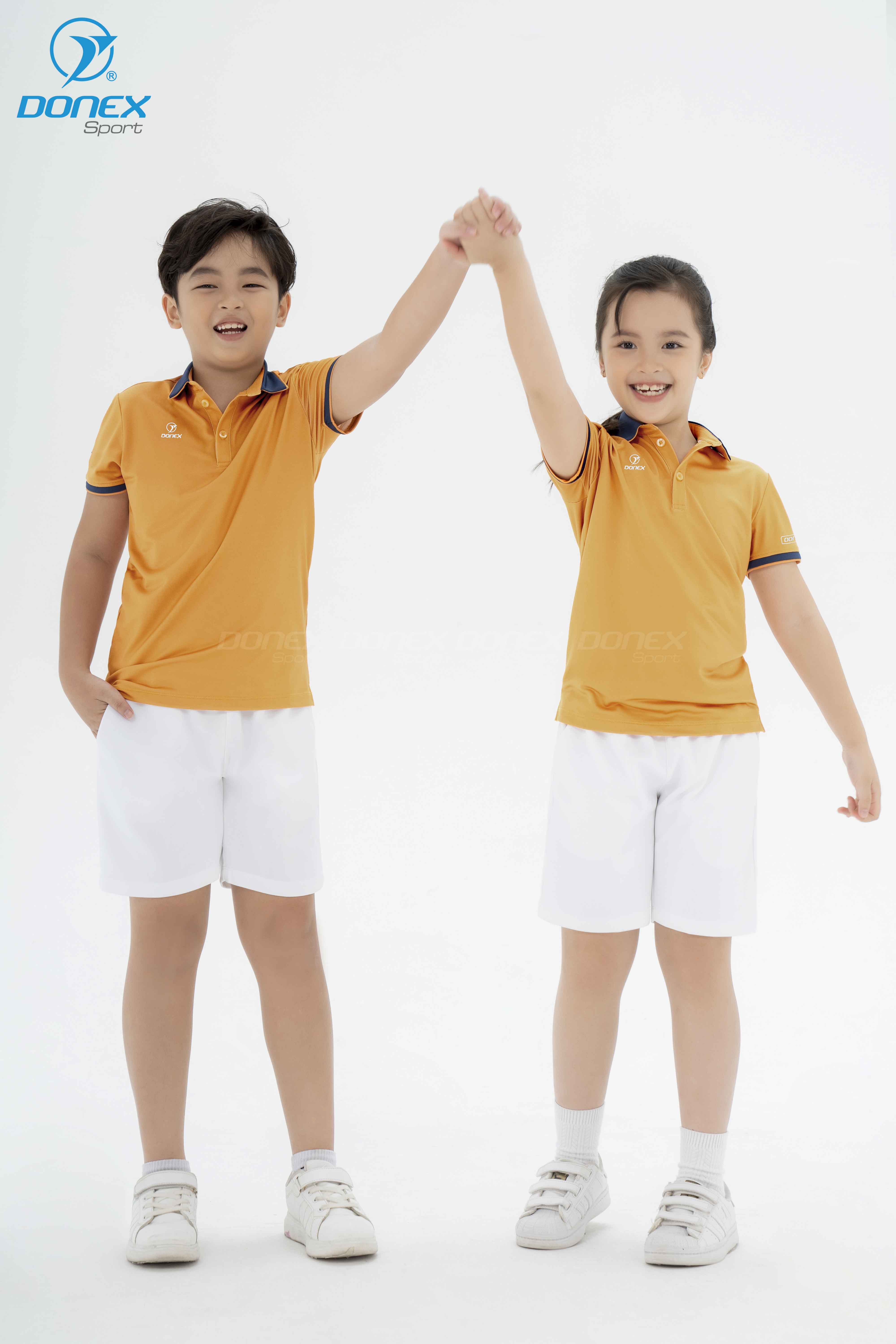 Áo Thể Thao Trẻ Em TC-1094 Cam Phối Navy