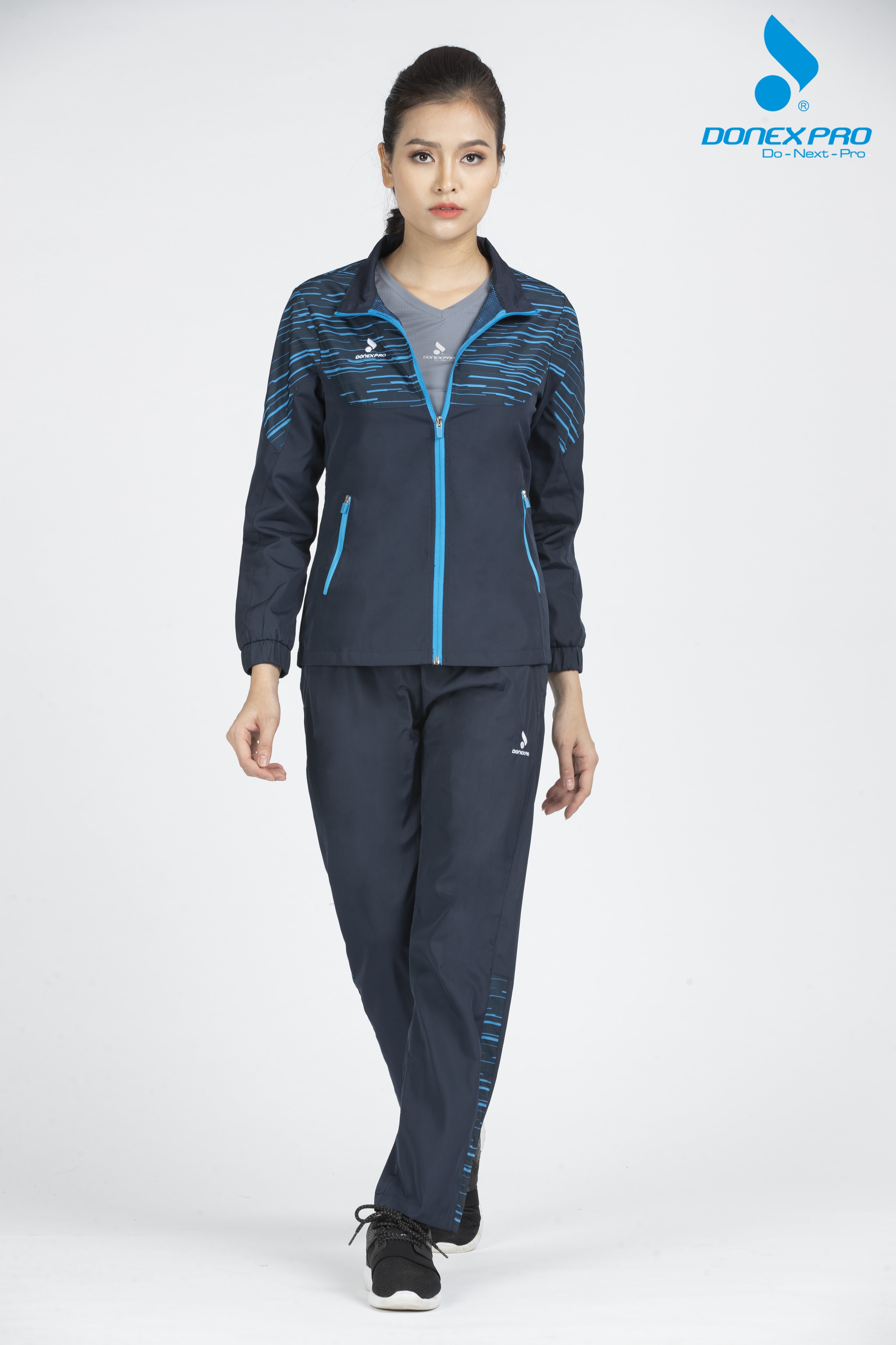 Quần gió nữ AD-542 - Navy phối trắng