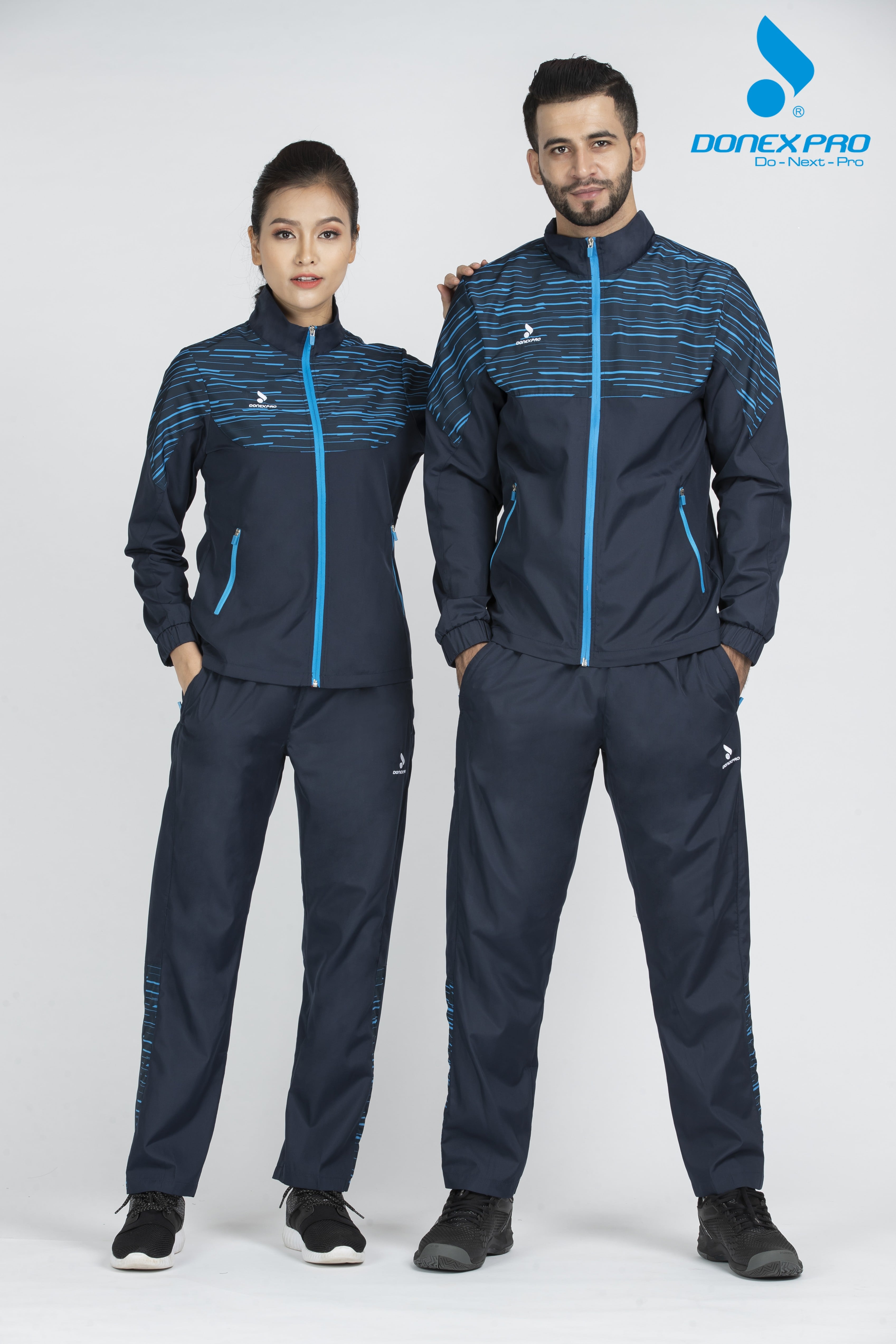 Quần gió nữ AD-542 - Navy phối trắng