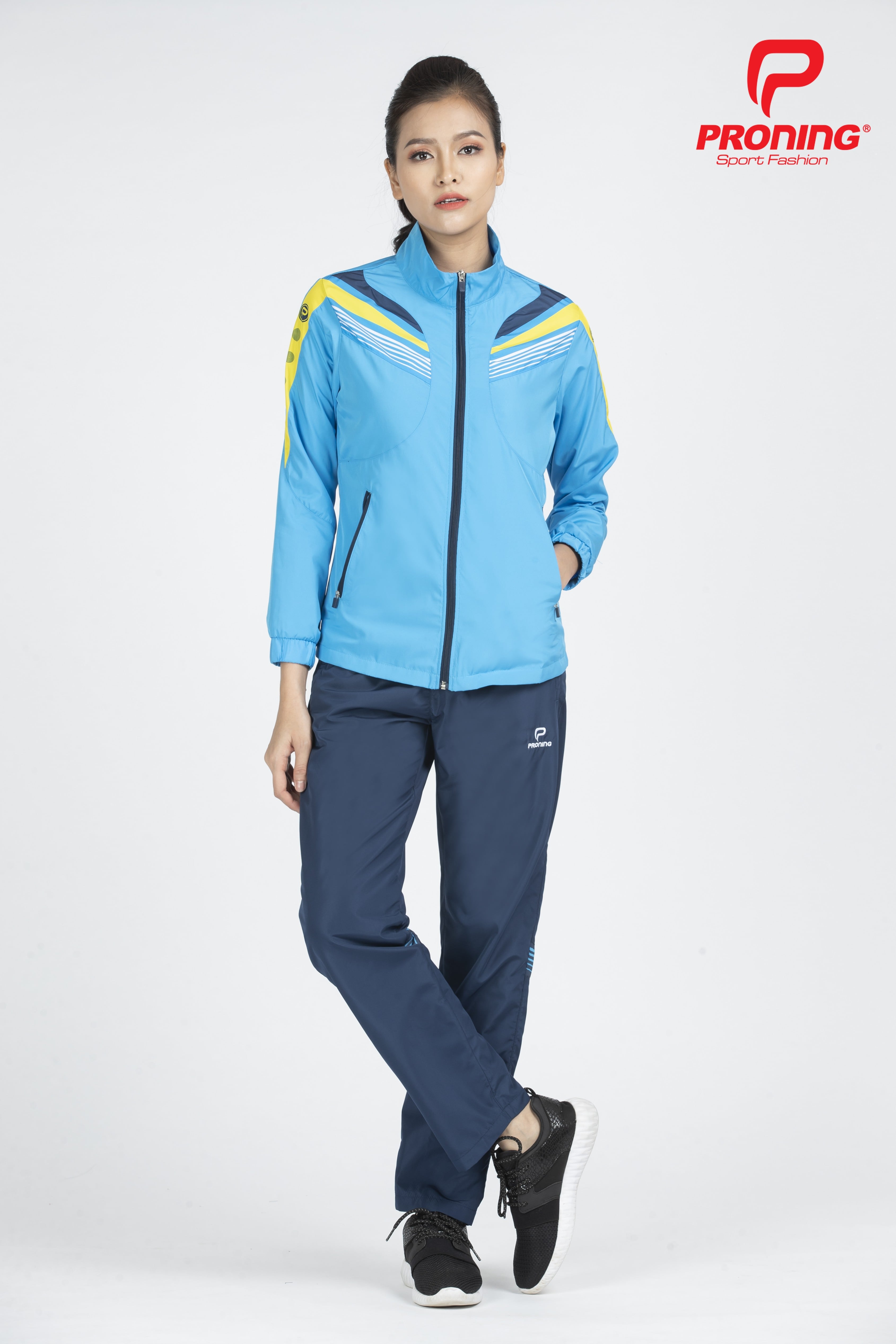 Quần gió nữ AD-543 - Navy phối xanh copan