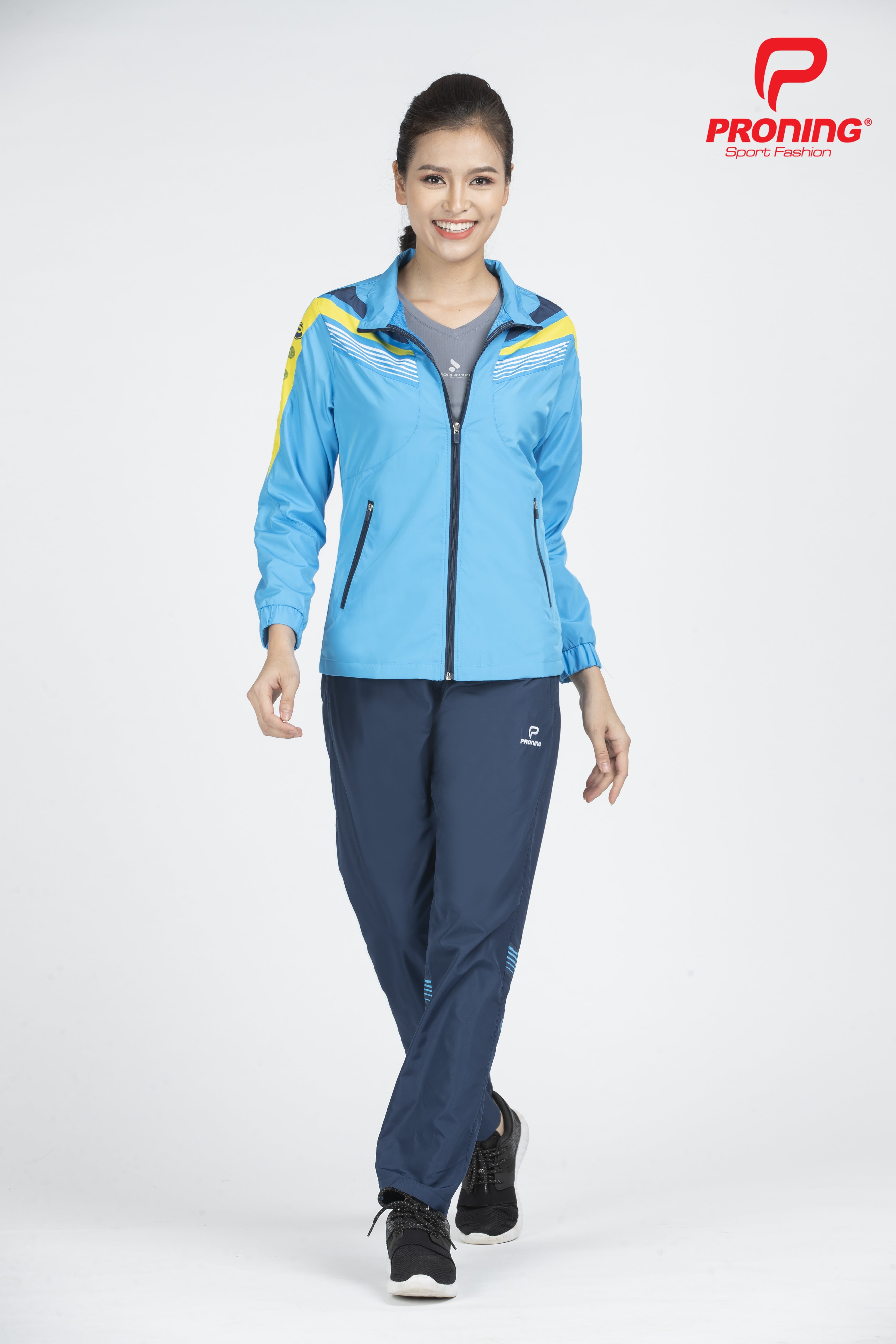 Quần gió nữ AD-543 - Navy phối xanh copan