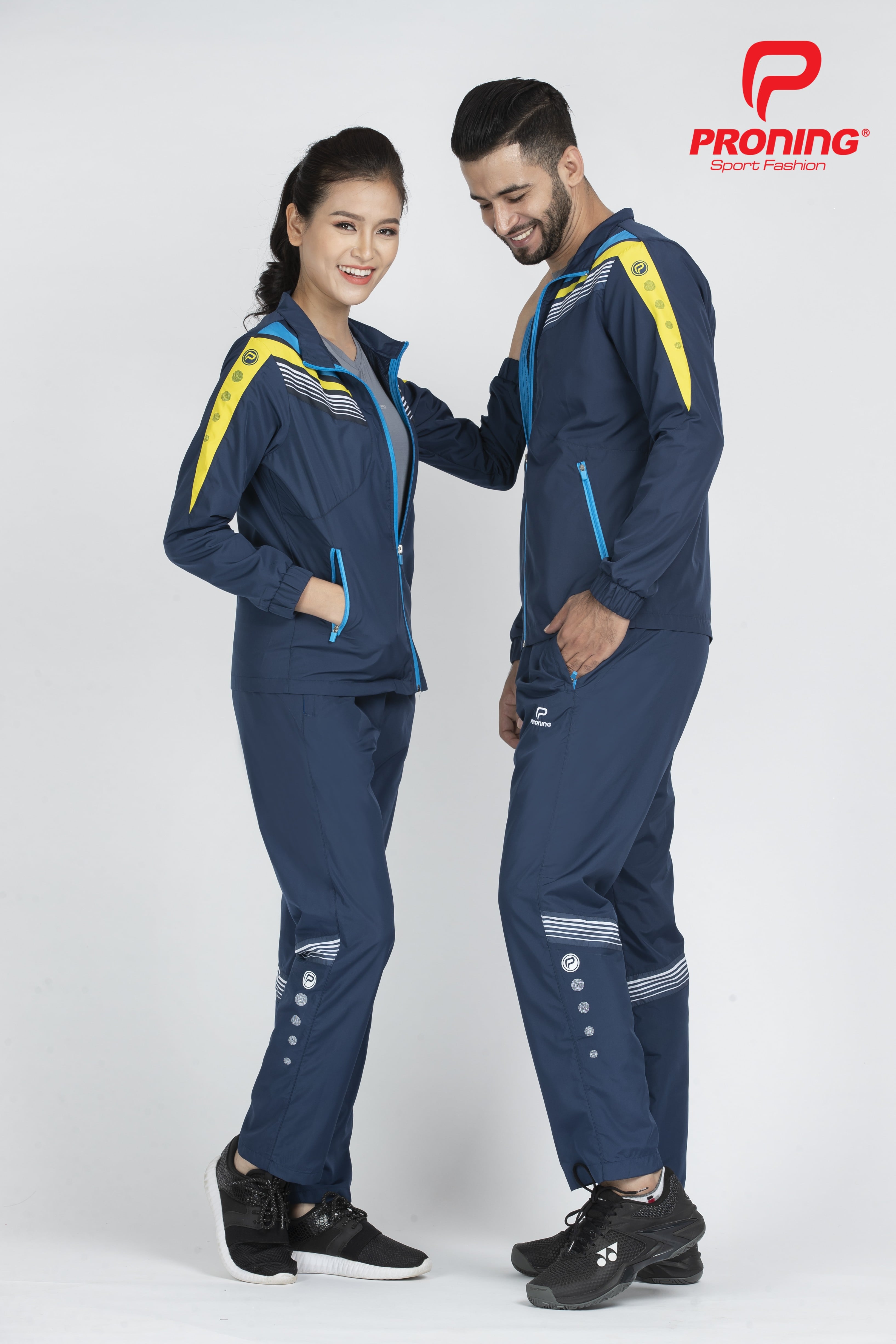 Quần gió nữ AD-543 - Navy phối trắng