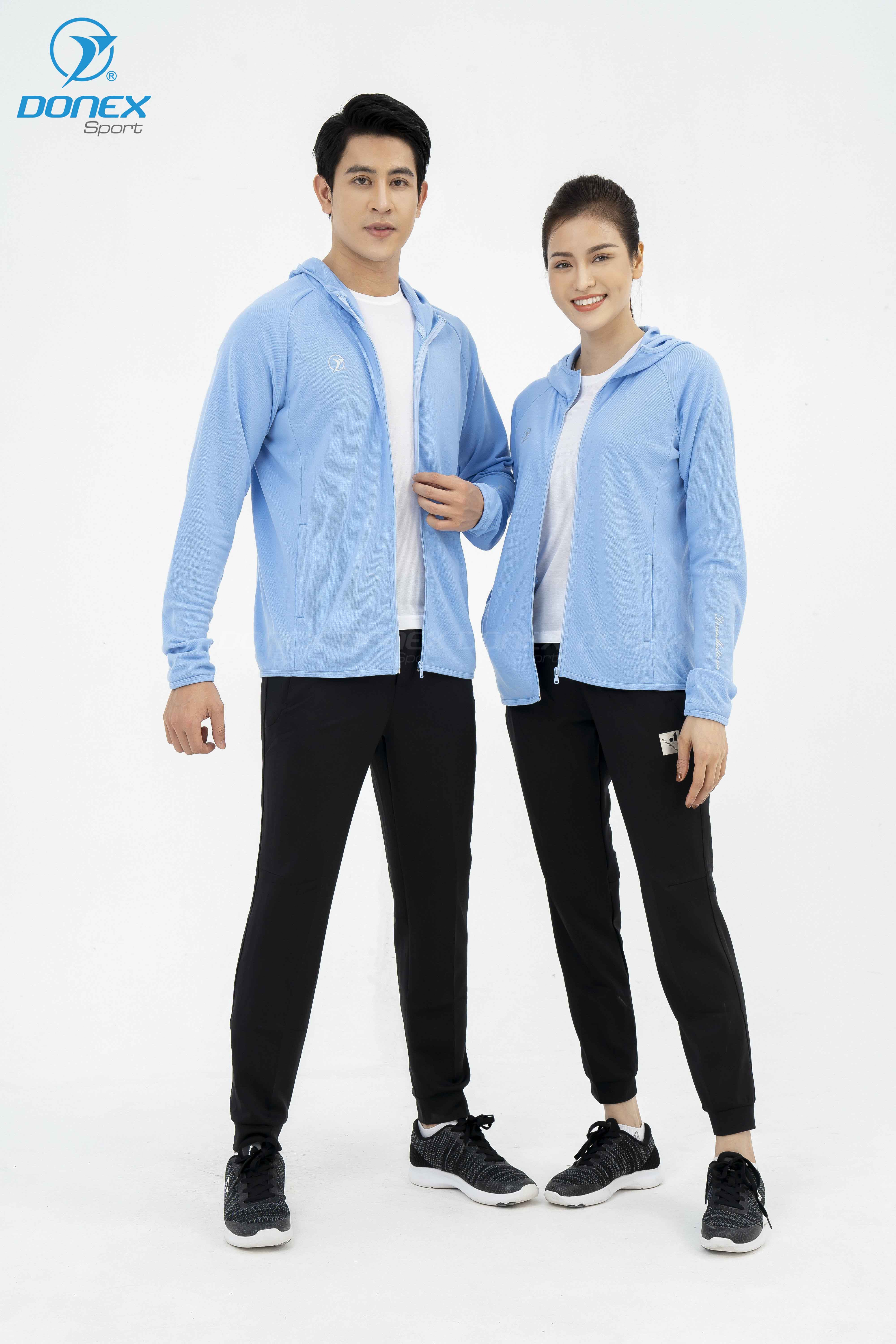 Áo khoác chống nắng nữ ADE-152  xanh hòa bình phối ghi