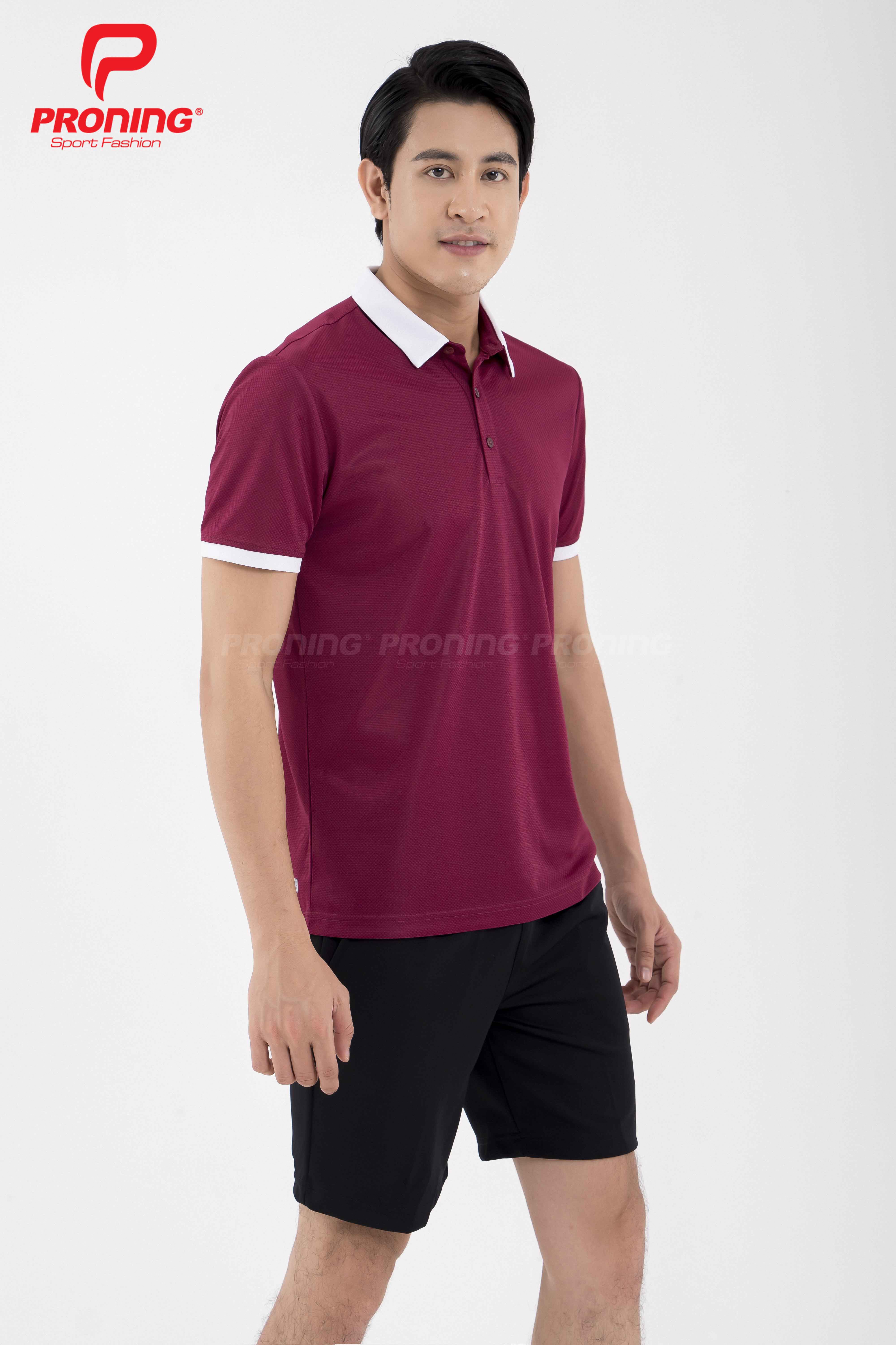 Áo thể thao nam MC-9095 Đỏ đô phối trắng