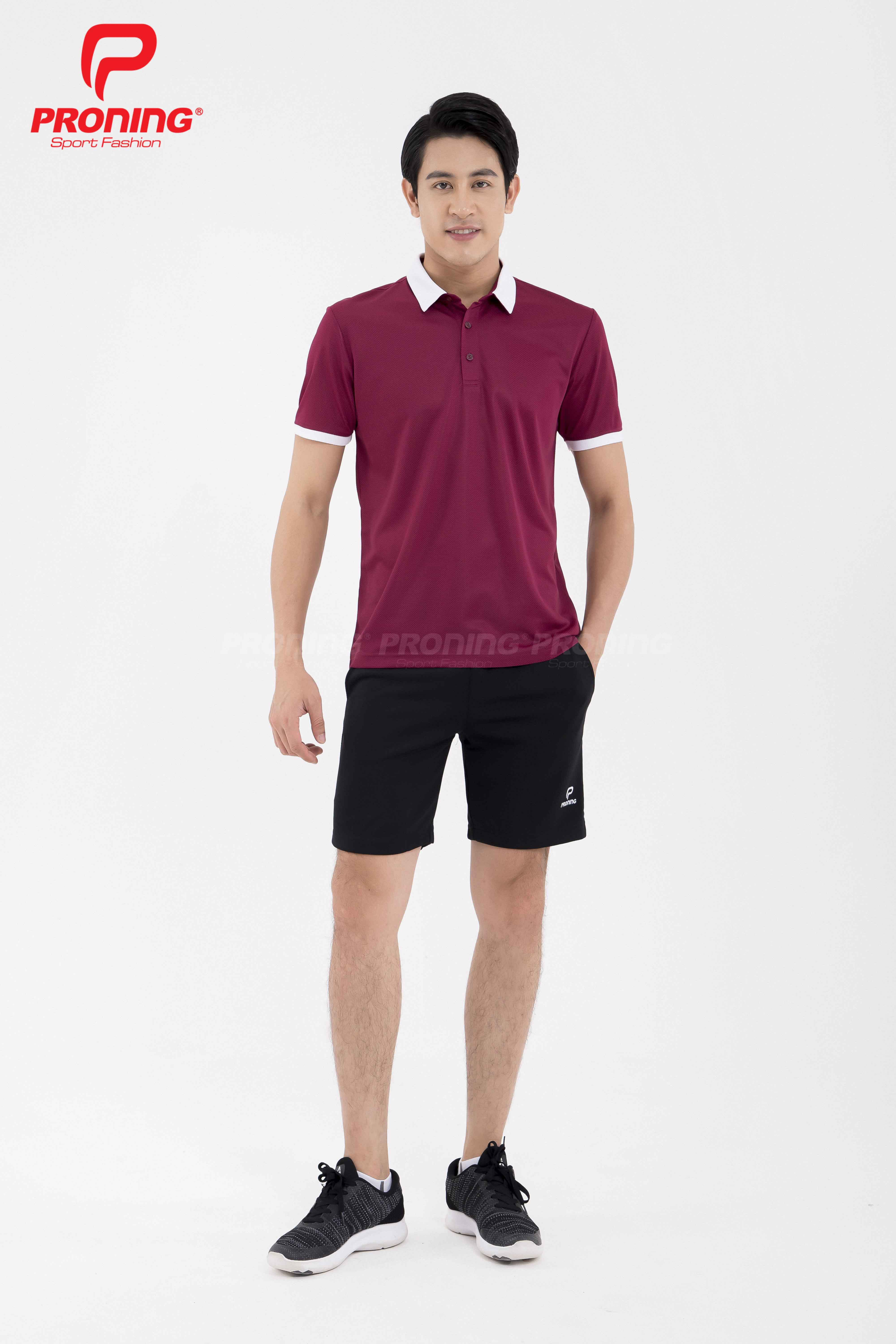 Áo thể thao nam MC-9095 Đỏ đô phối trắng