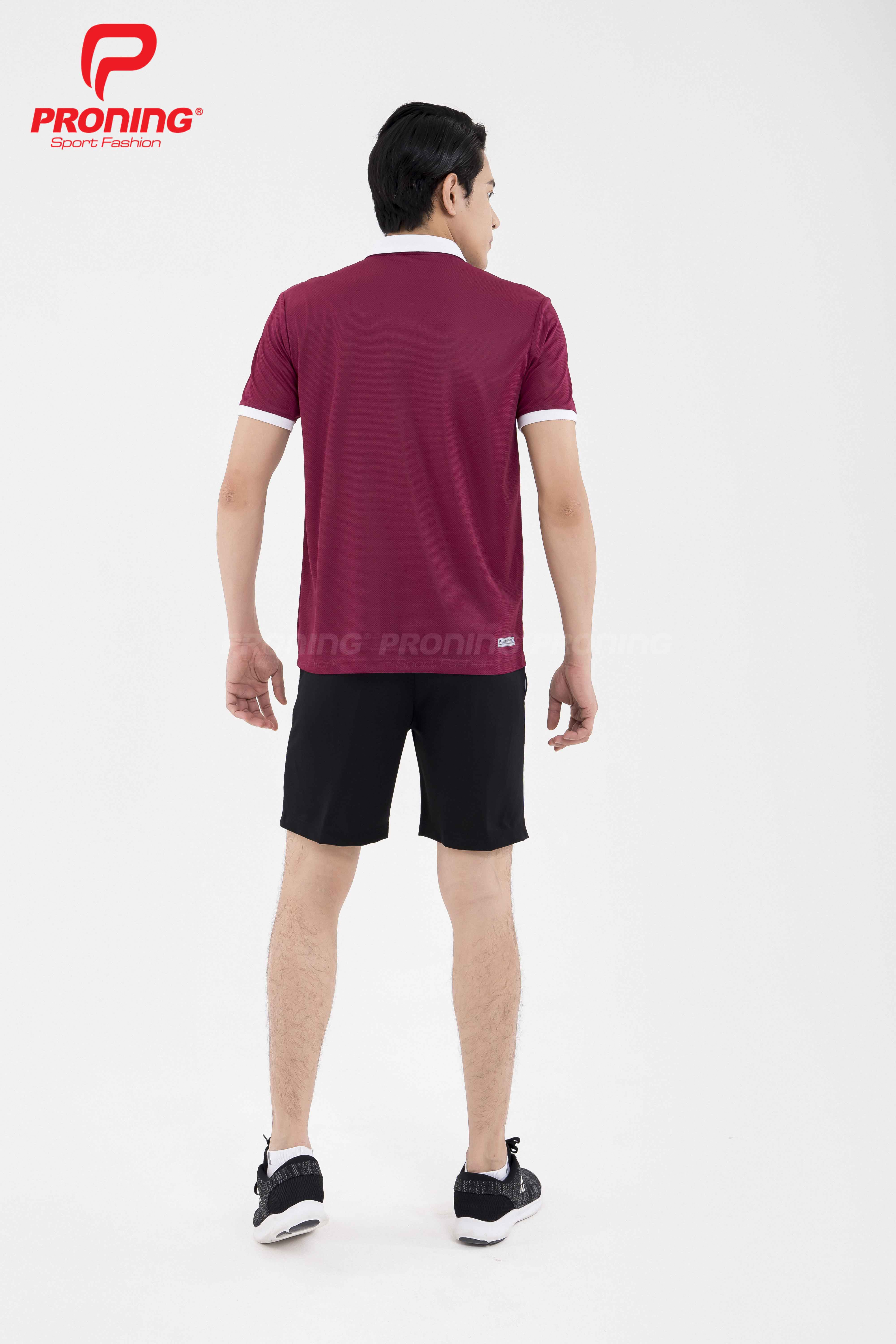 Áo thể thao nam MC-9095 Đỏ đô phối trắng