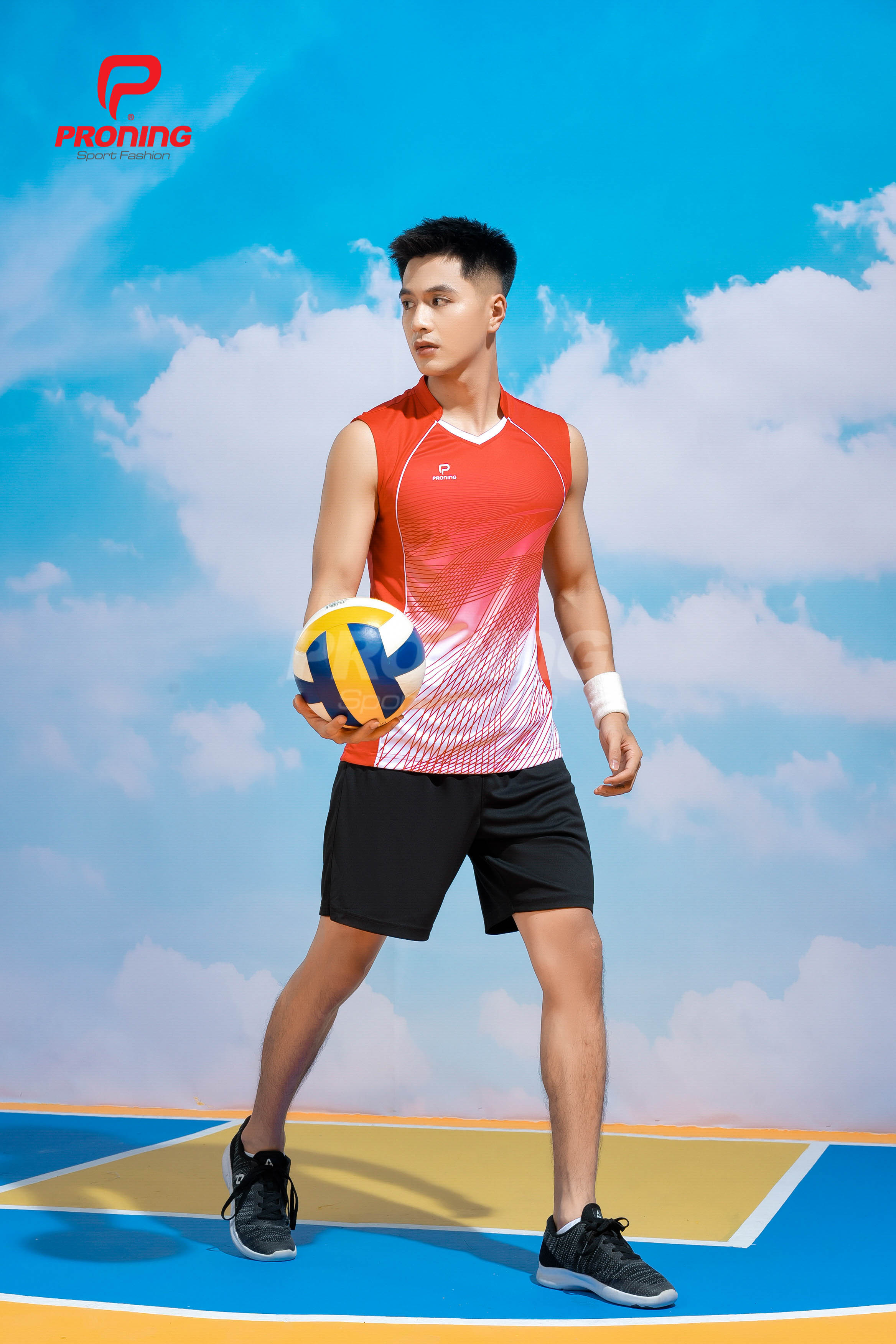 Bộ Thể Thao Nam MCB-6159 Đỏ phối trắng