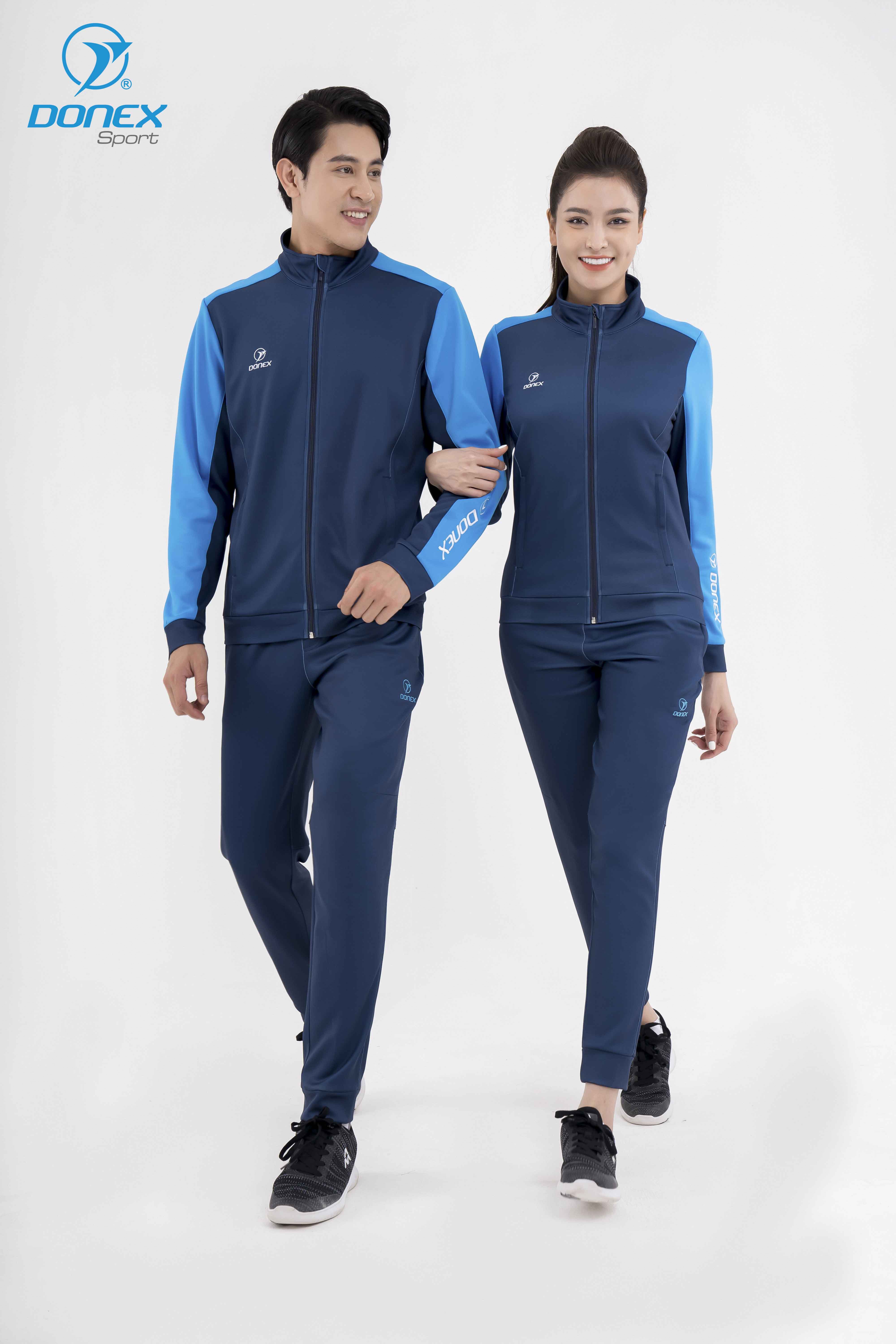 Quần Nỉ Thun Nam DONEX Sano MD-654 Navy phối xanh copan