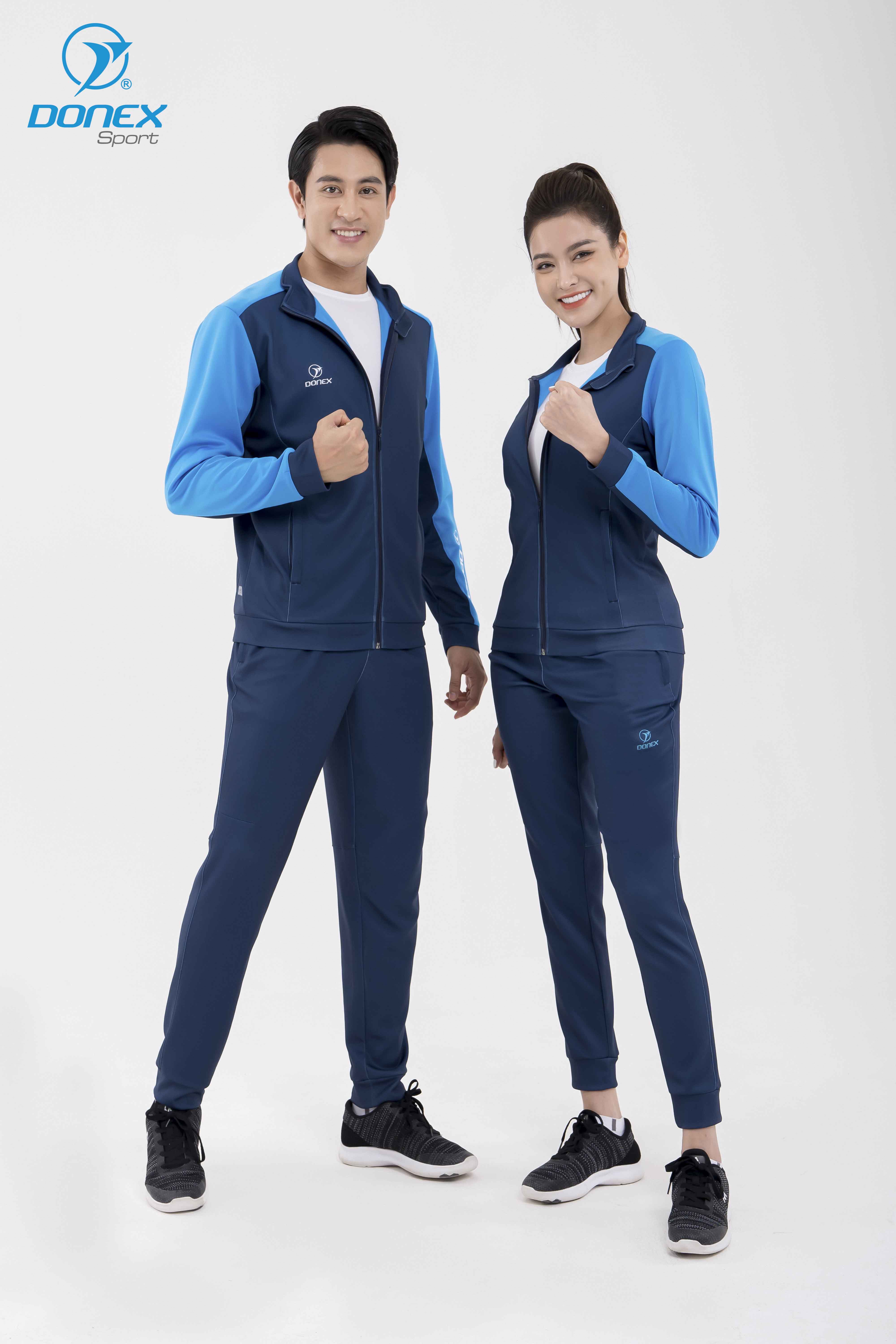 Áo Nỉ Thun Nam DONEX Sano MDE-254 Navy phối copan