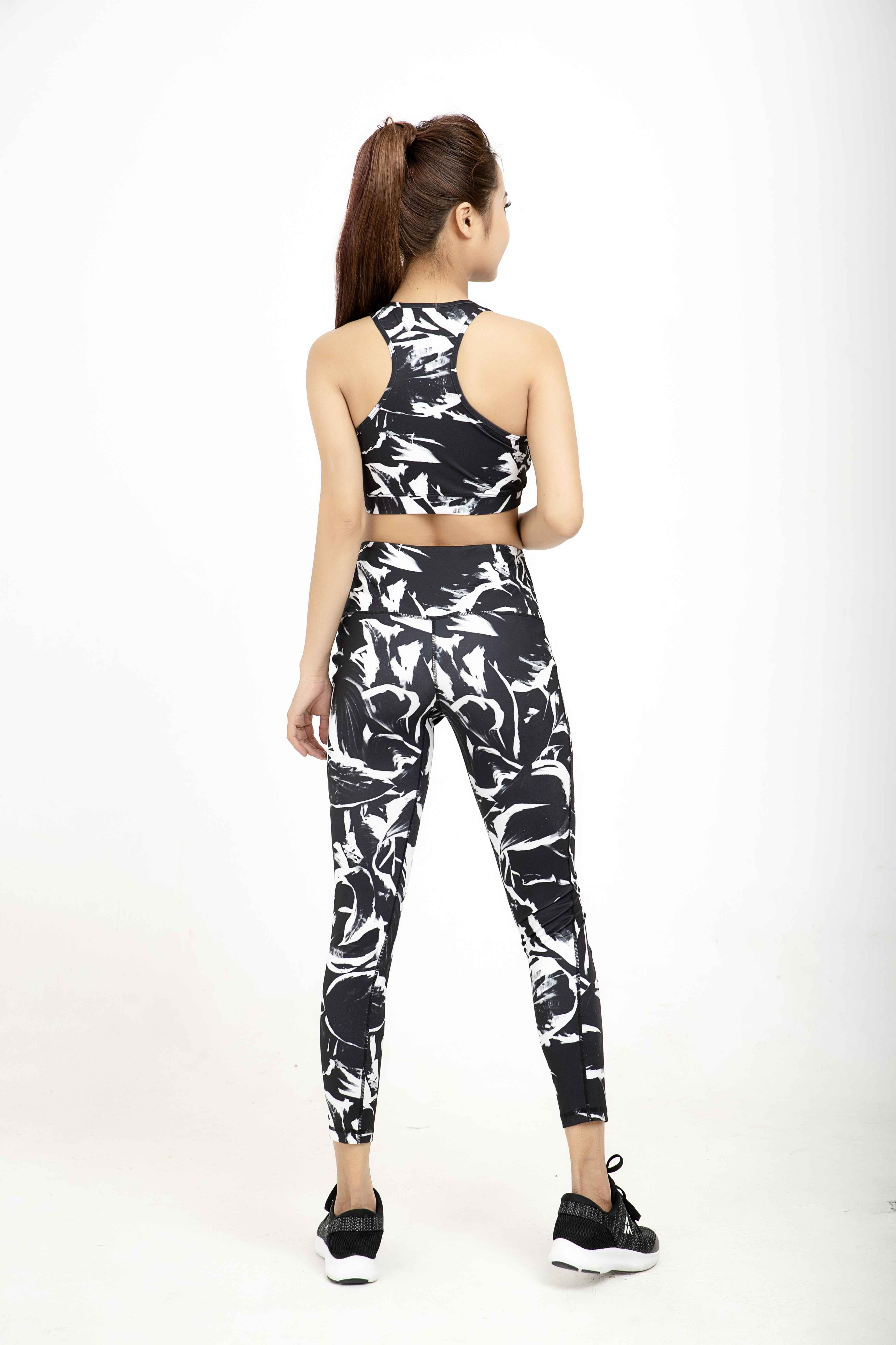 Áo thể thao nữ AC-3666-08-01 Đen phối trắng