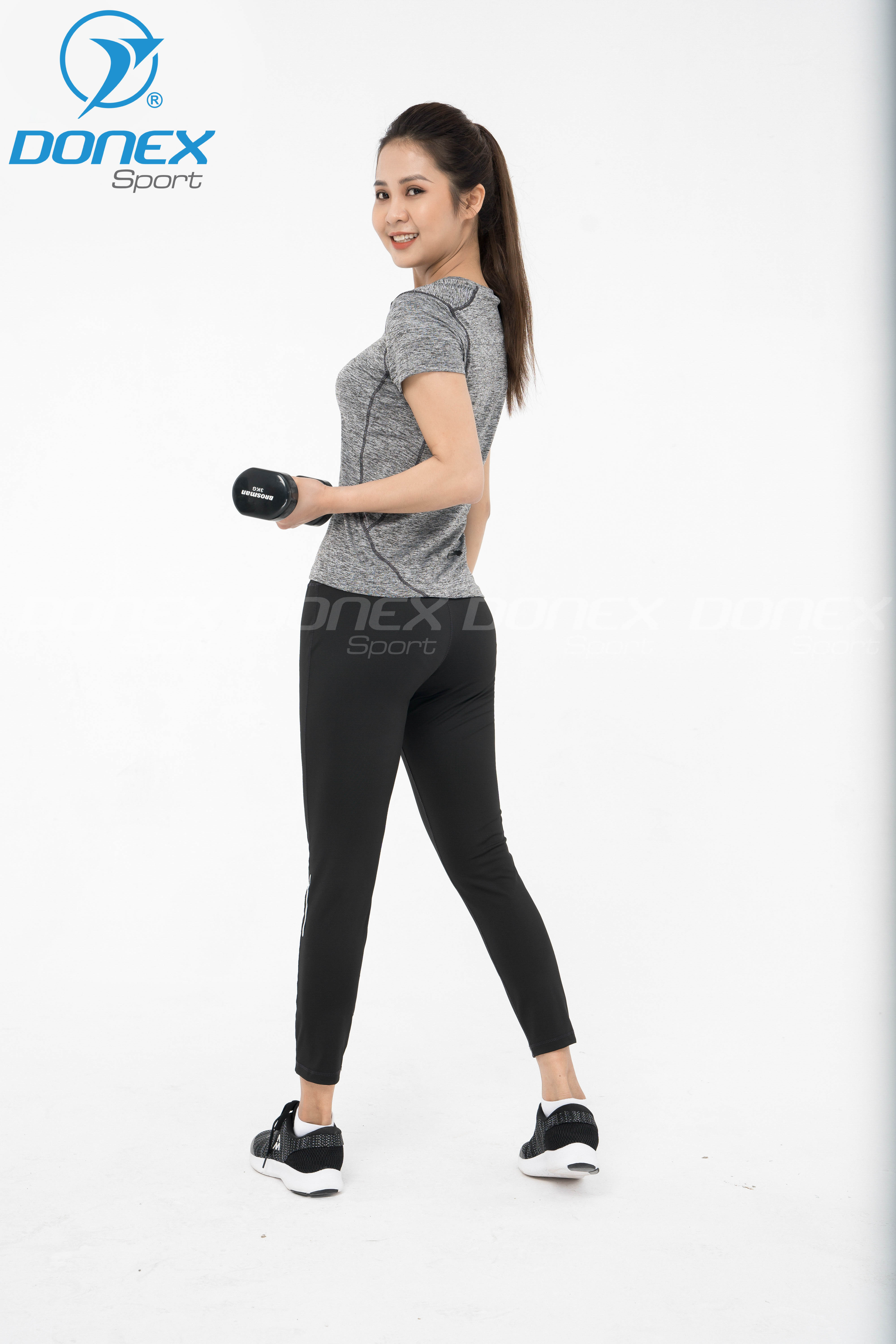 Áo thể thao nữ AC-3672-24-08 Muối tiêu phối đen