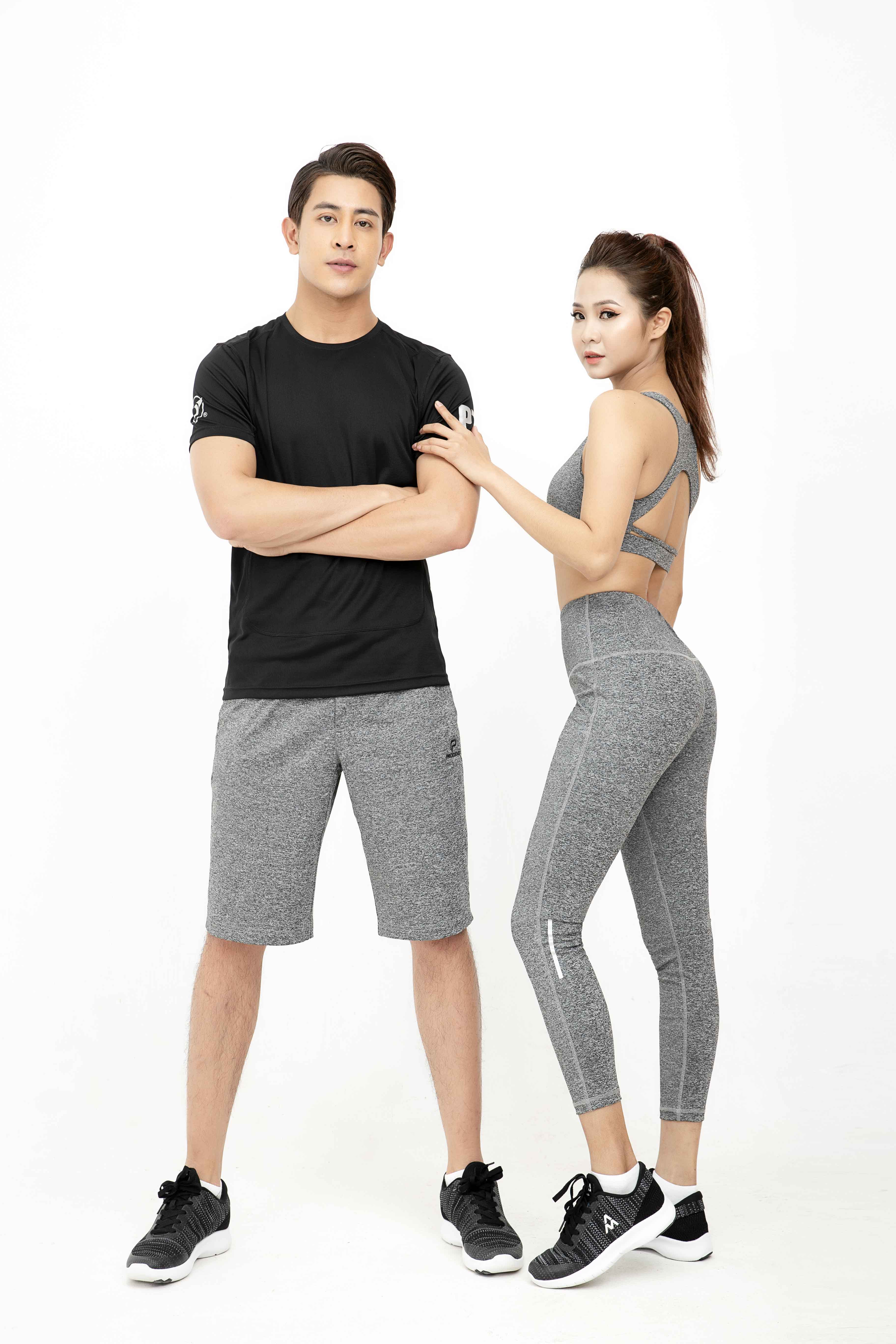 Quần thể thao Nữ ASC-1004 Muối tiêu phối ghi