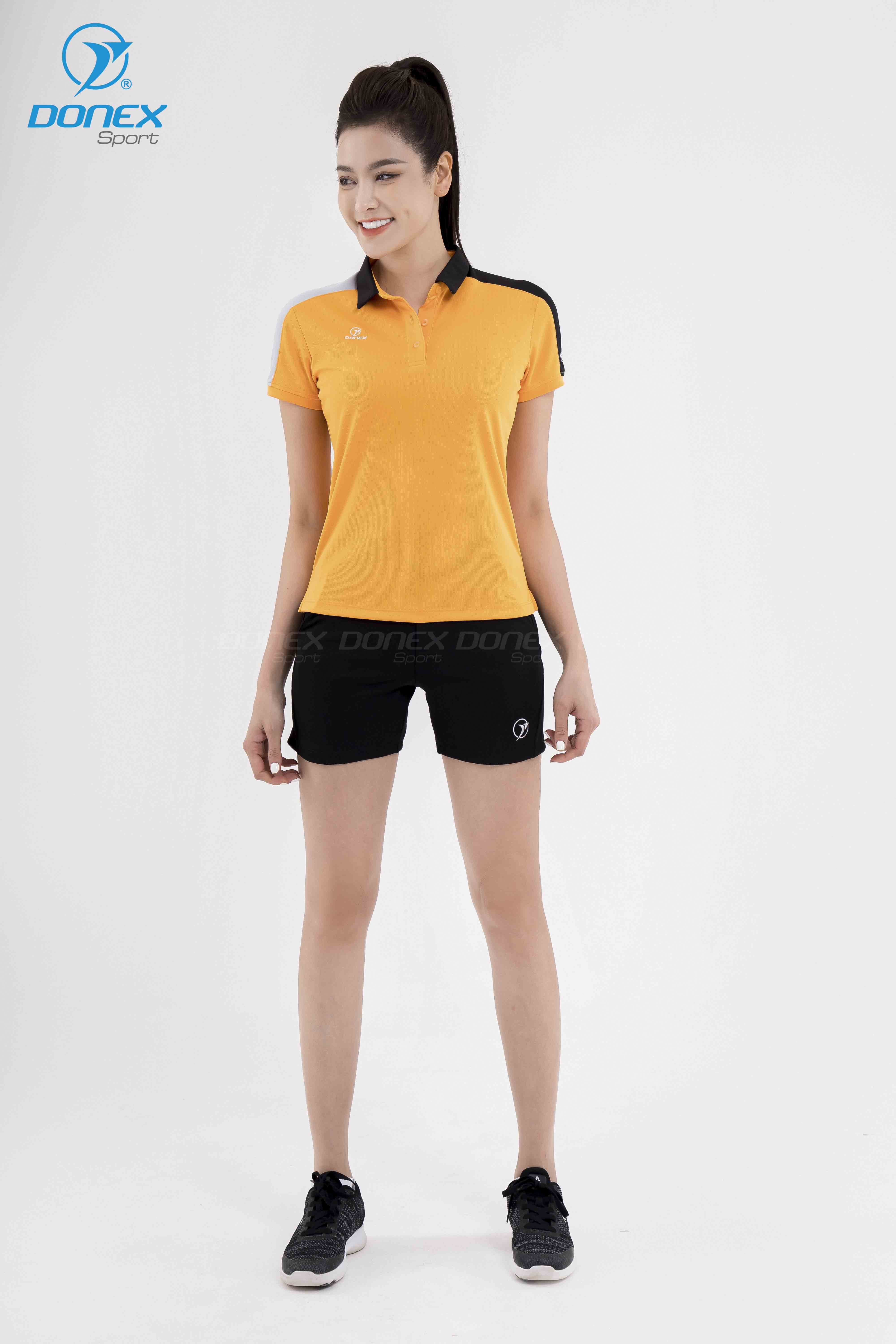Áo thể thao nữ AC-3684 Cam phối đen