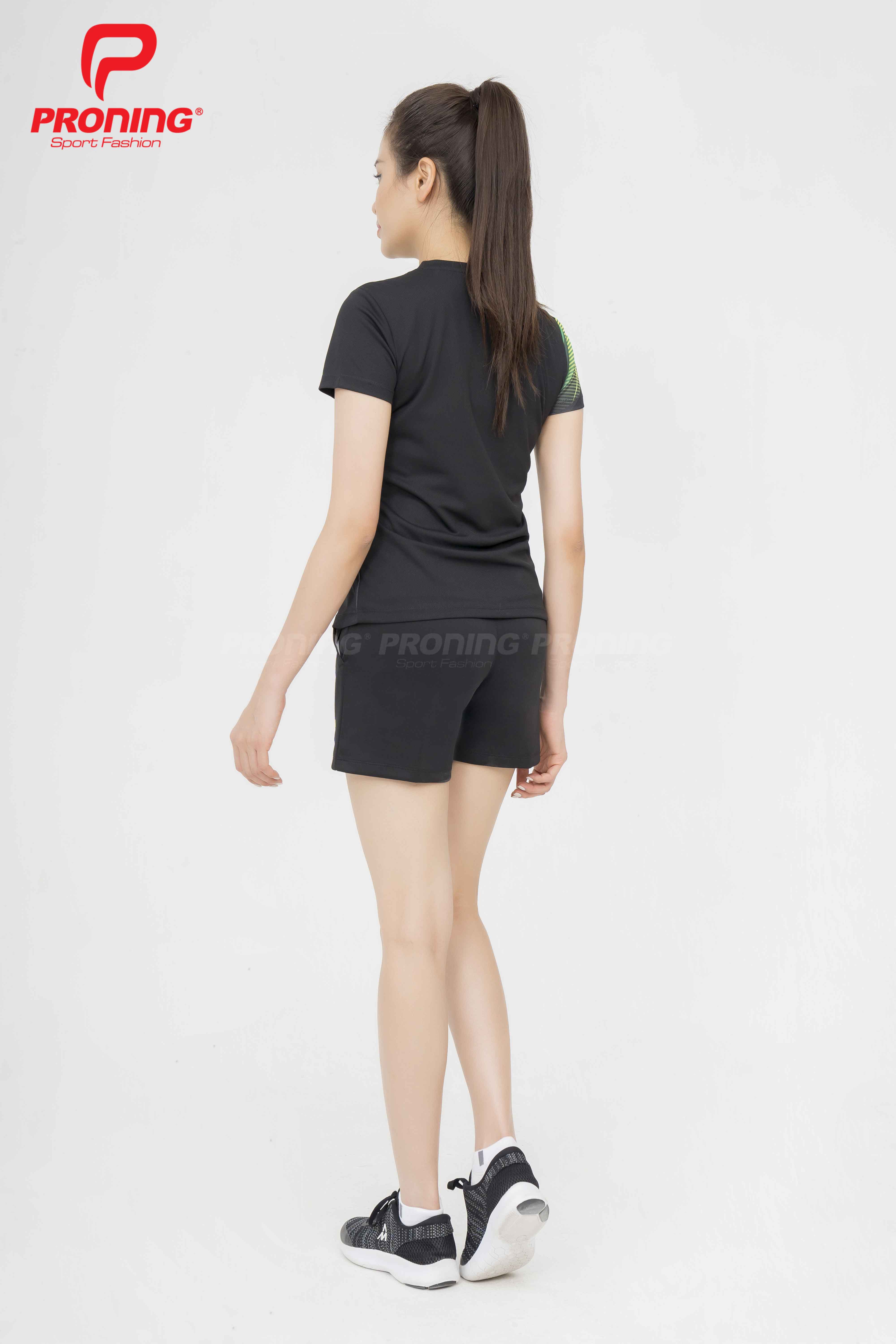 Áo thể thao nữ AC-3693 Đen phối xanh lá