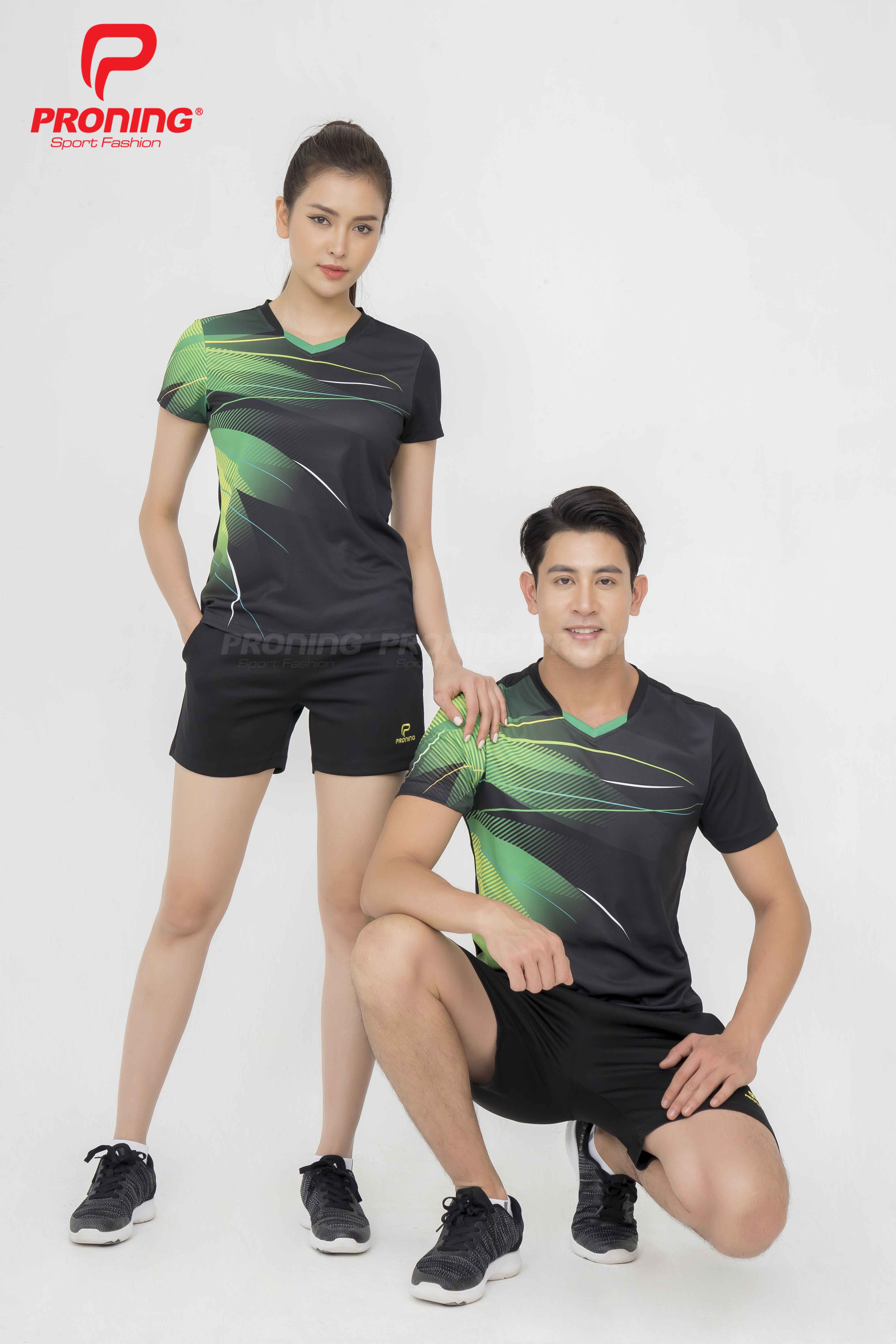 Áo thể thao nữ AC-3693 Đen phối xanh lá
