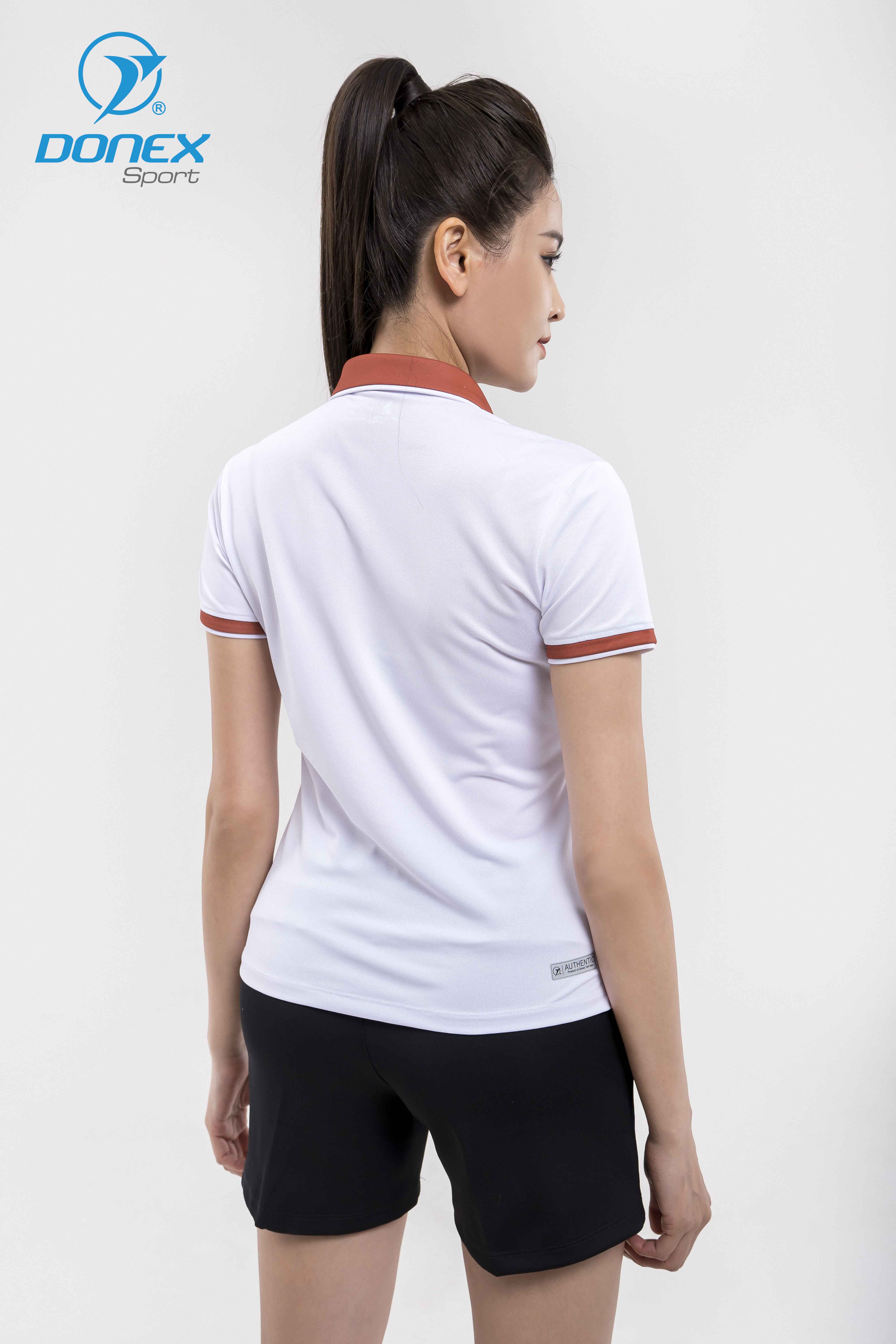Áo thể thao nữ AC-3694 Trắng phối cà phê