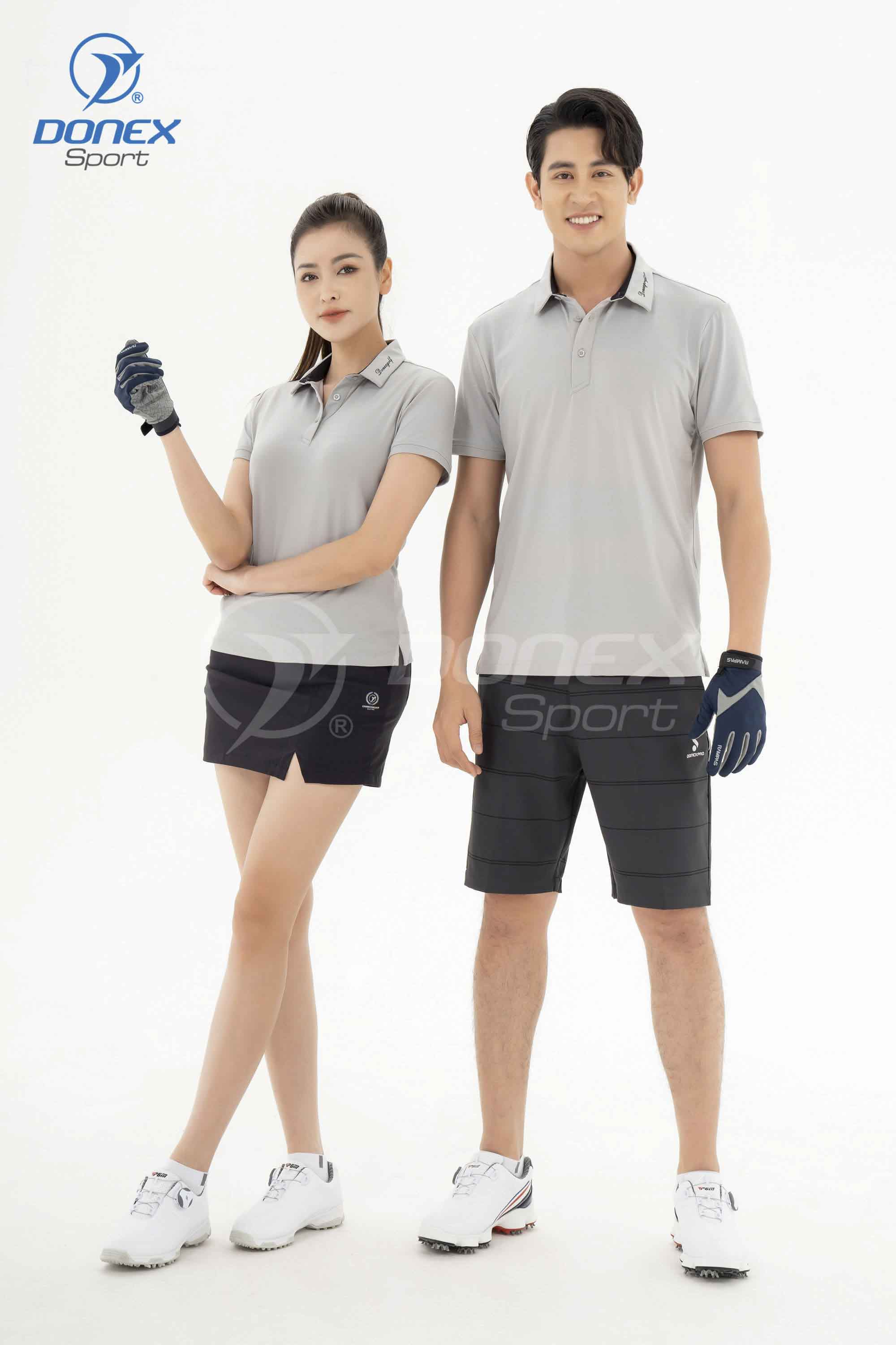 Áo thể thao nữ AC-3698 Ghi phối đen