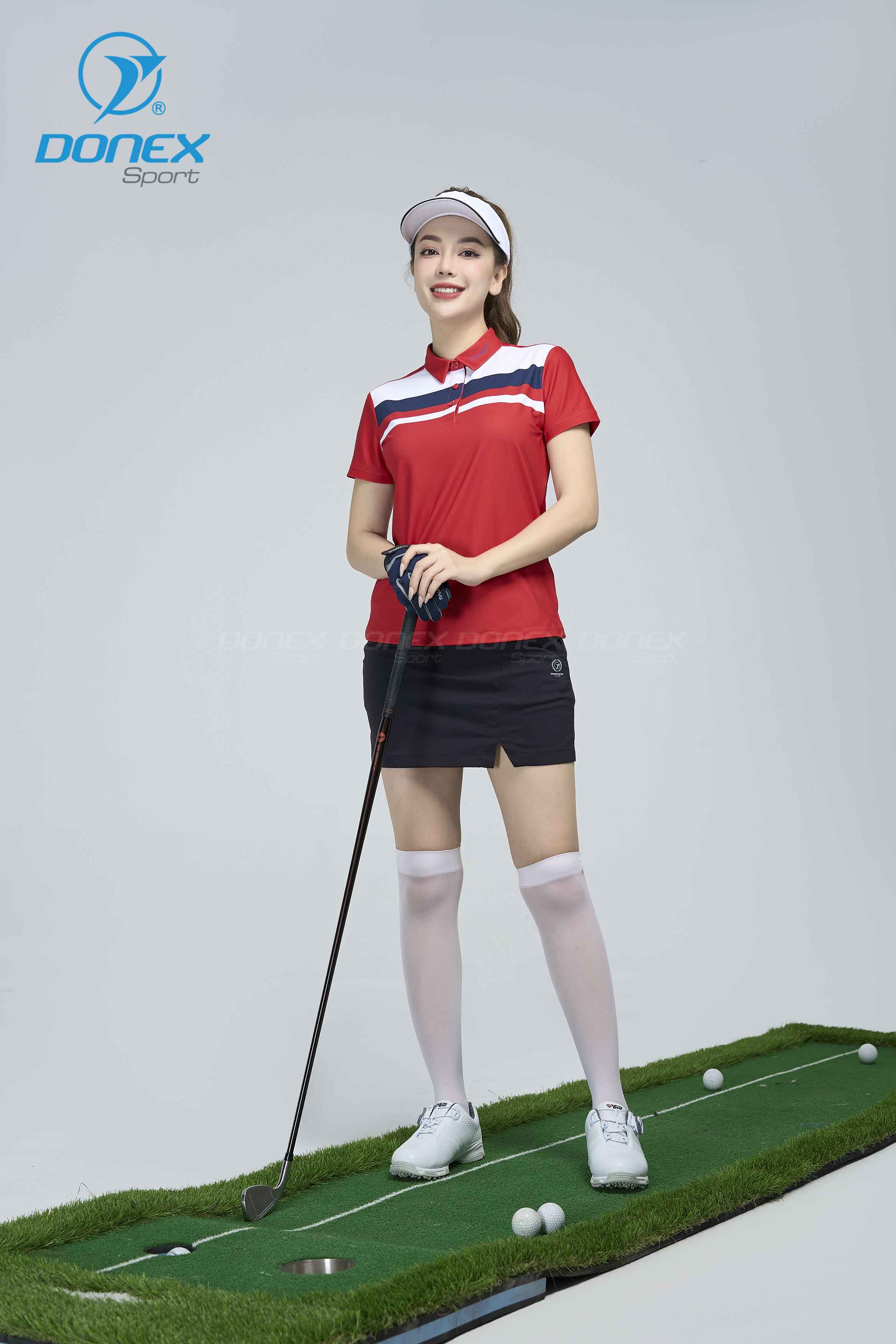 Áo thể thao nữ AC-3814 Đỏ phối trắng