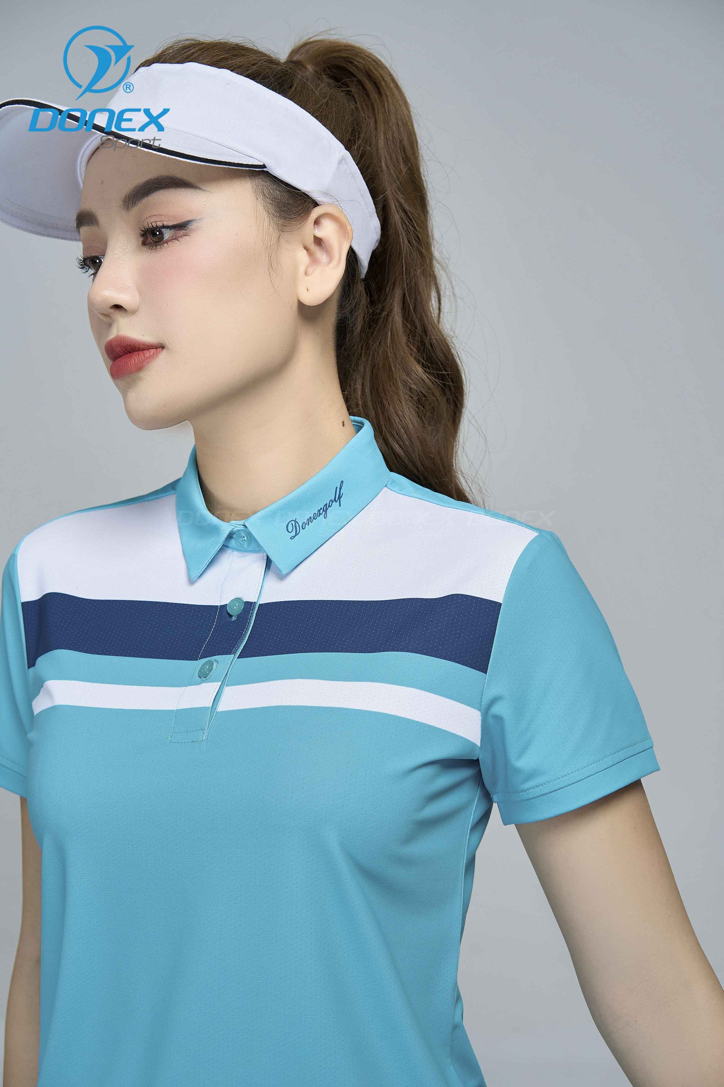 Áo thể thao nữ AC-3814 Xanh ngọc phối trắng