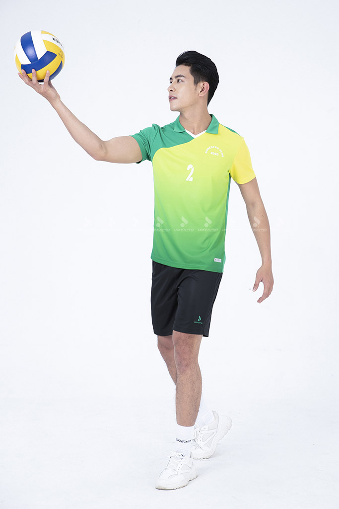 Bộ thể thao nam MCB 6134-03-06 Xanh lá phối Vàng