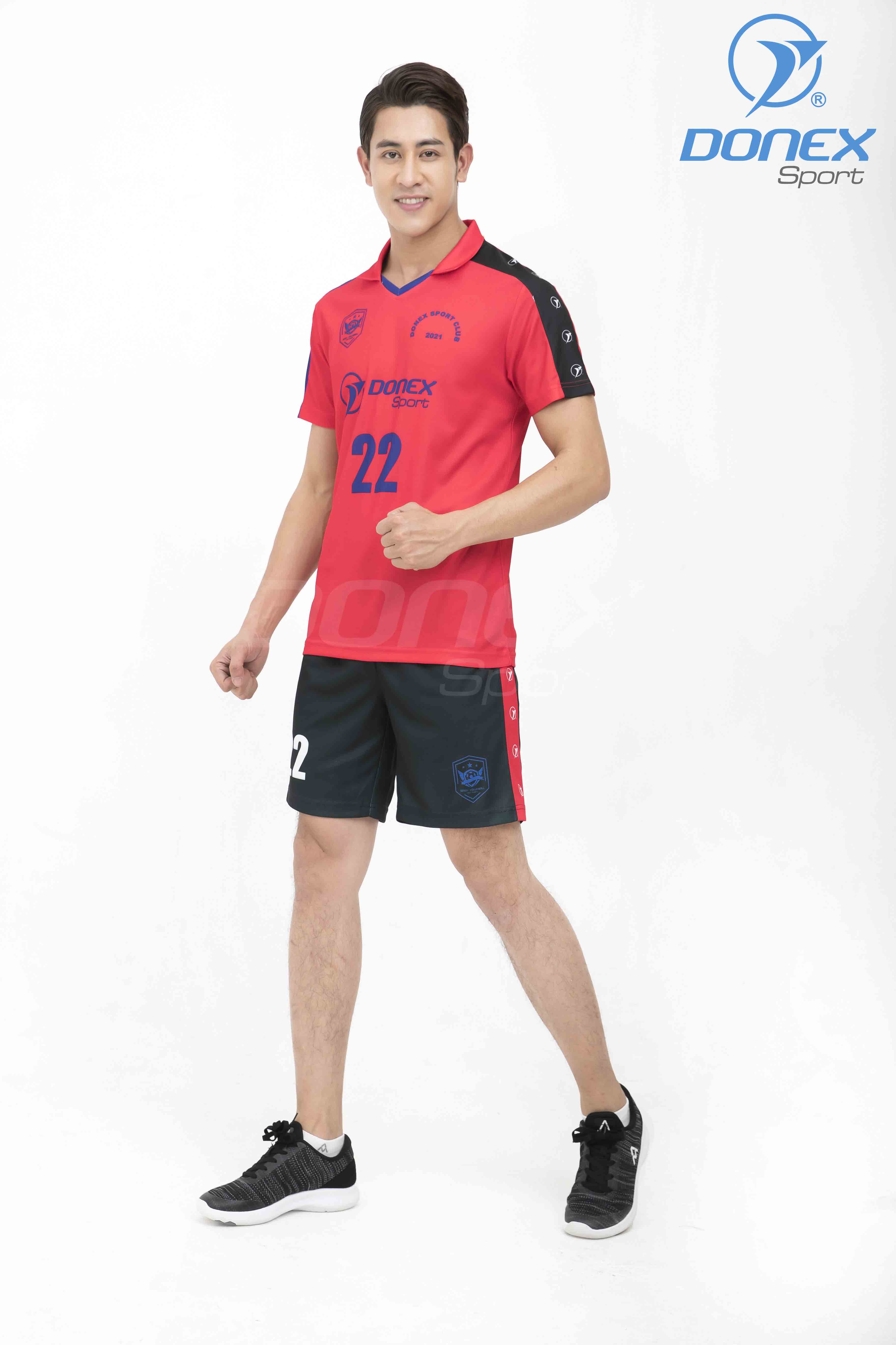 Bộ thể thao nam MCB-6150-07-04 Đỏ phối xanh bích